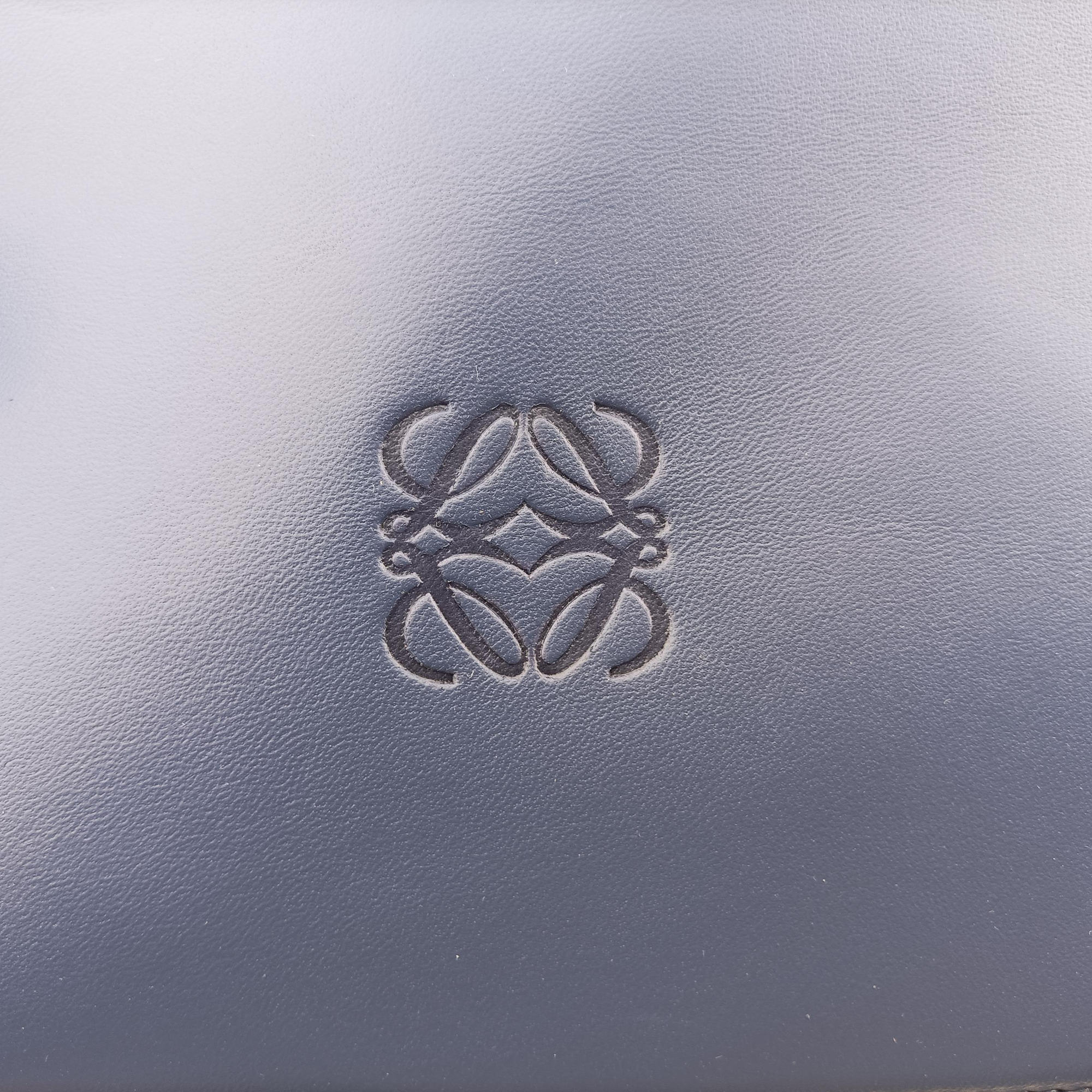 Pre-owned Loewe Anagram Navy Nappa Leather shoulderbag | stylenewstar