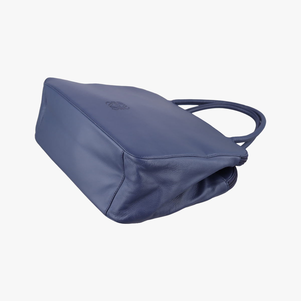 Pre-owned Loewe Anagram Navy Nappa Leather shoulderbag | stylenewstar