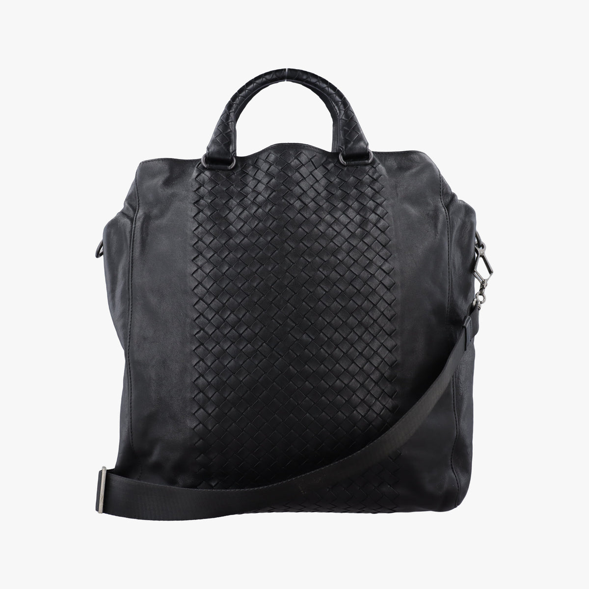Pre-owned Bottega Veneta Intrecciato Black lambskin shoulderbag | stylenewstar
