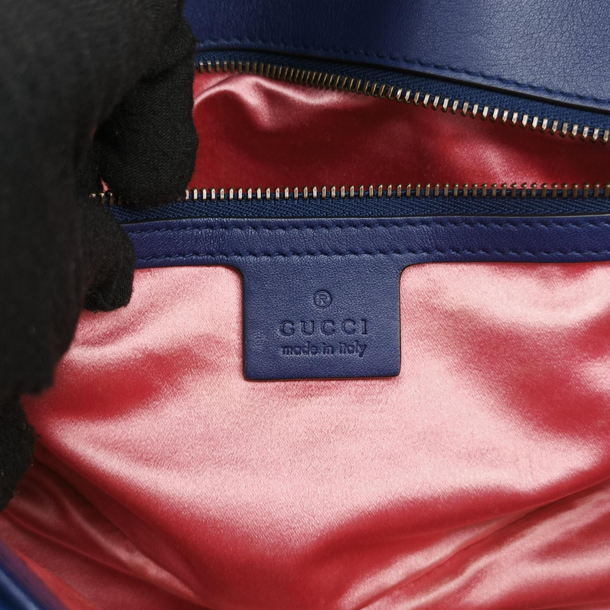 GG Marmont Navy×Multicolour velour 443497 G026102843GGマーモント ネイビー×マルチカラー ベロア 443497 G026102843