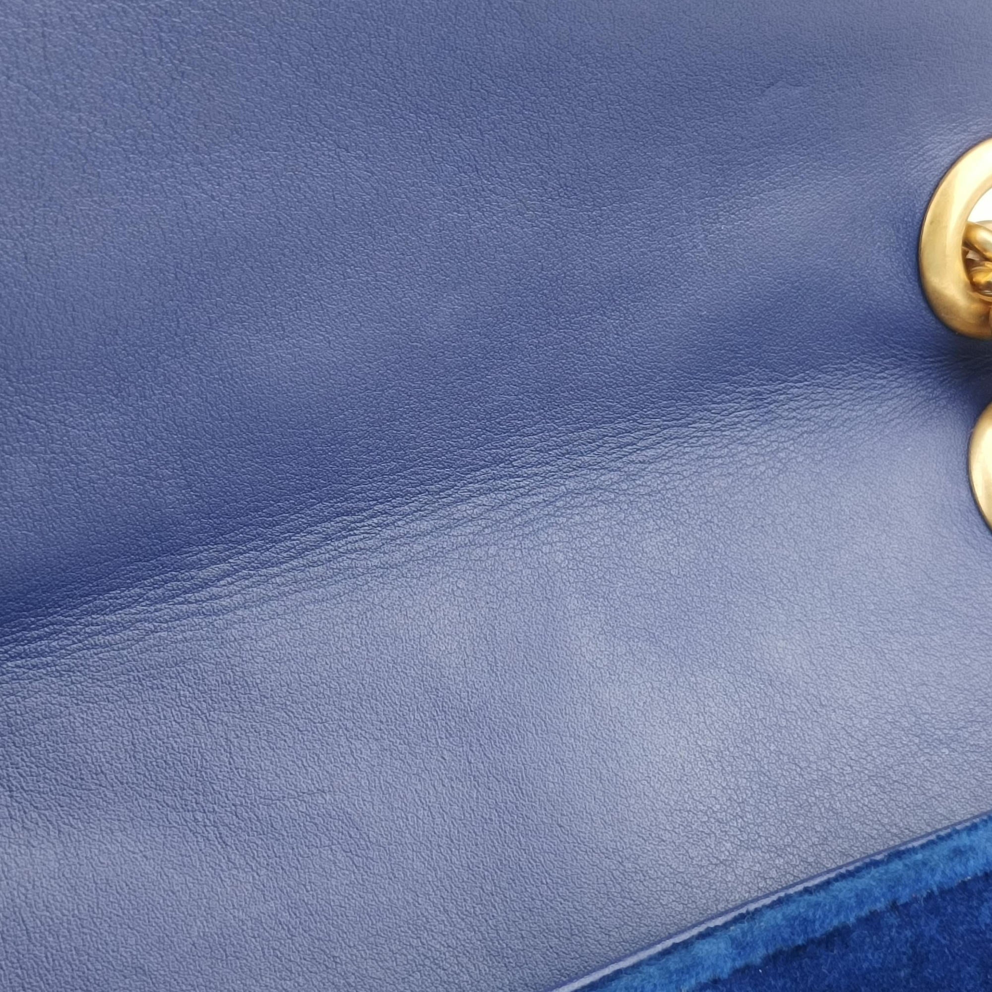 GG Marmont Navy×Multicolour velour 443497 G026102843GGマーモント ネイビー×マルチカラー ベロア 443497 G026102843