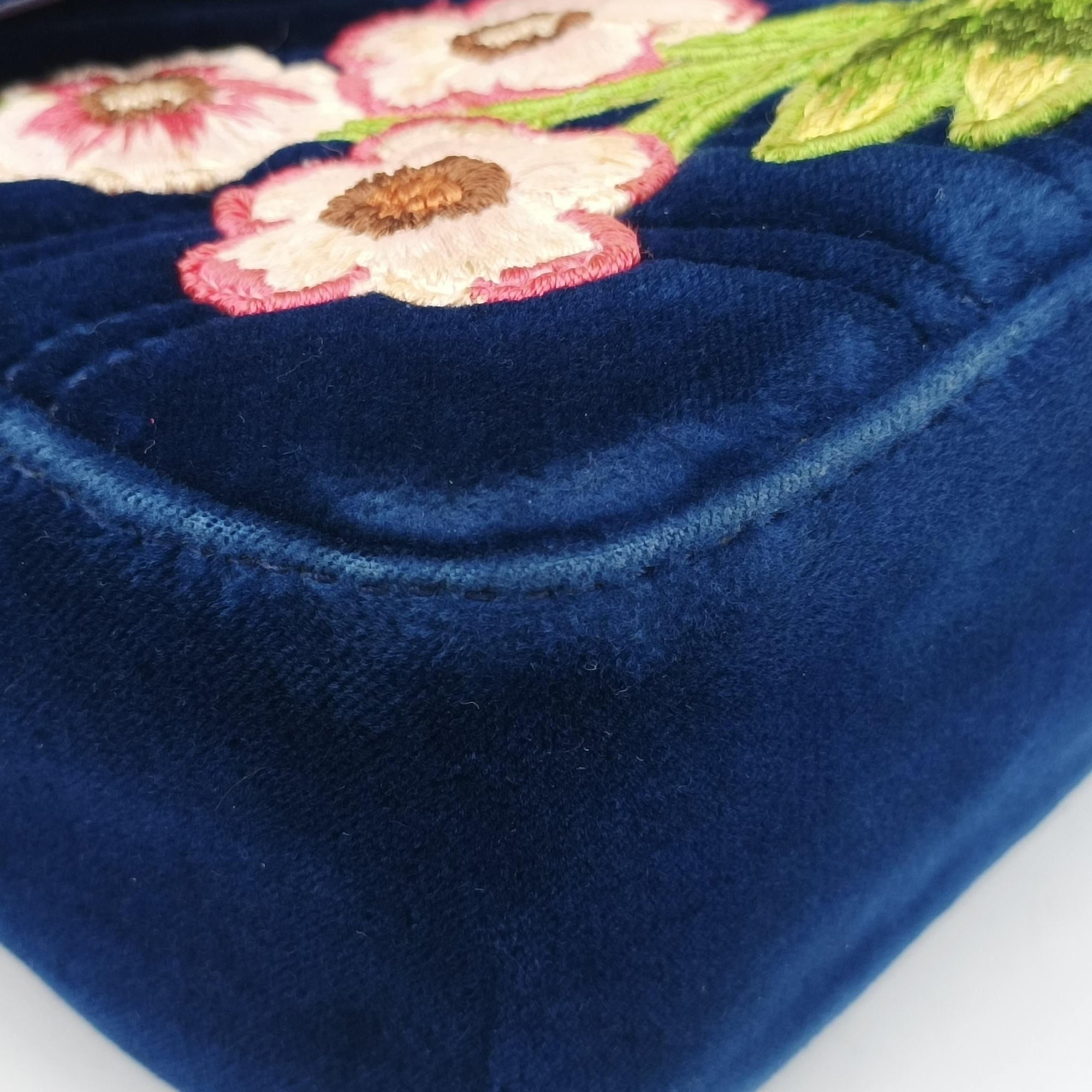 GG Marmont Navy×Multicolour velour 443497 G026102843GGマーモント ネイビー×マルチカラー ベロア 443497 G026102843