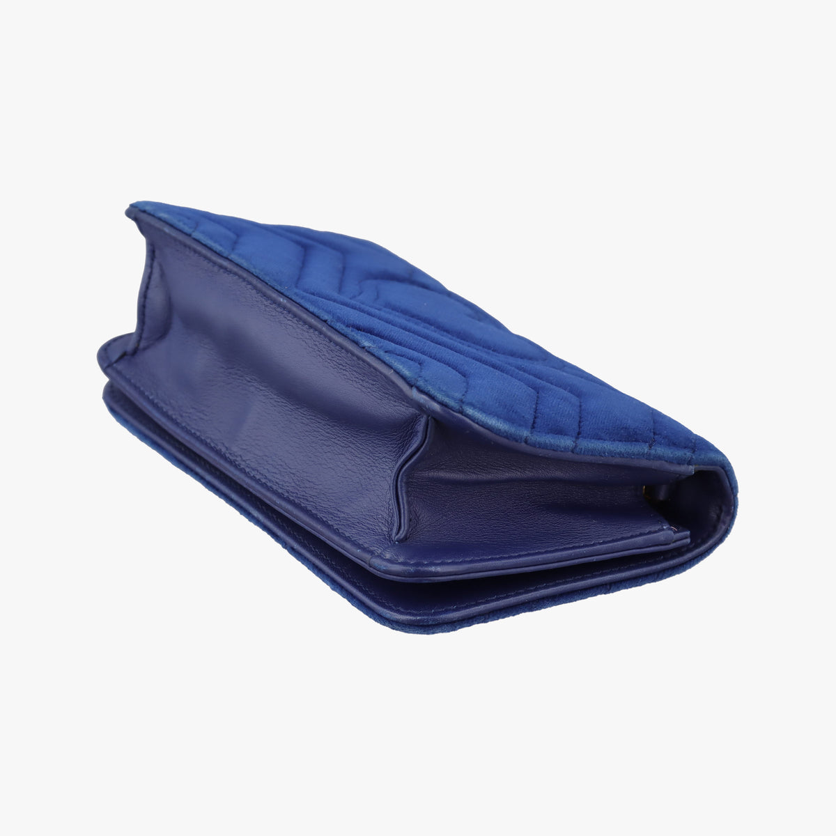 Secondhand Gucci GG Marmont Blue velour 488426 shoulderbag | stylenewstar