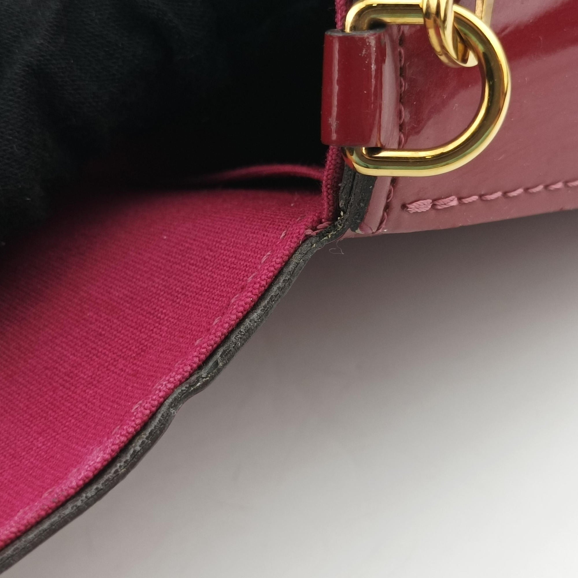 Pre-owned Louis Vuitton Pochette Felicie CERISE Vernis M61293 shoulderbag | stylenewstar