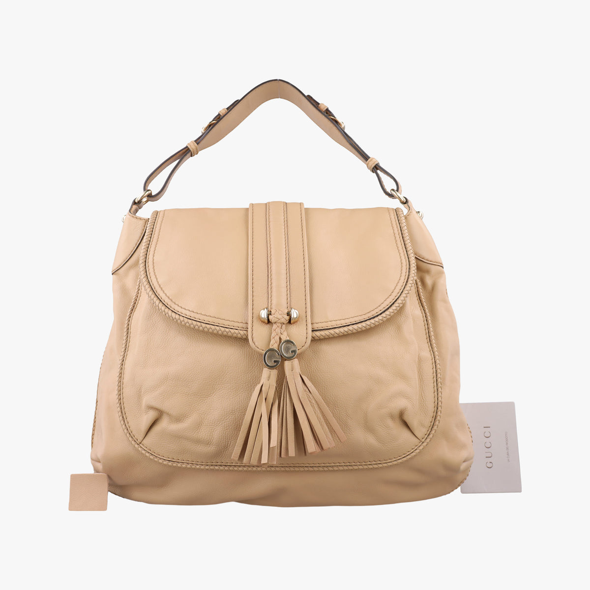 Marrakech Beige Leather 257021 C011091645マラケシュ Gチャーム ベージュ レザー 257021 C011091645
