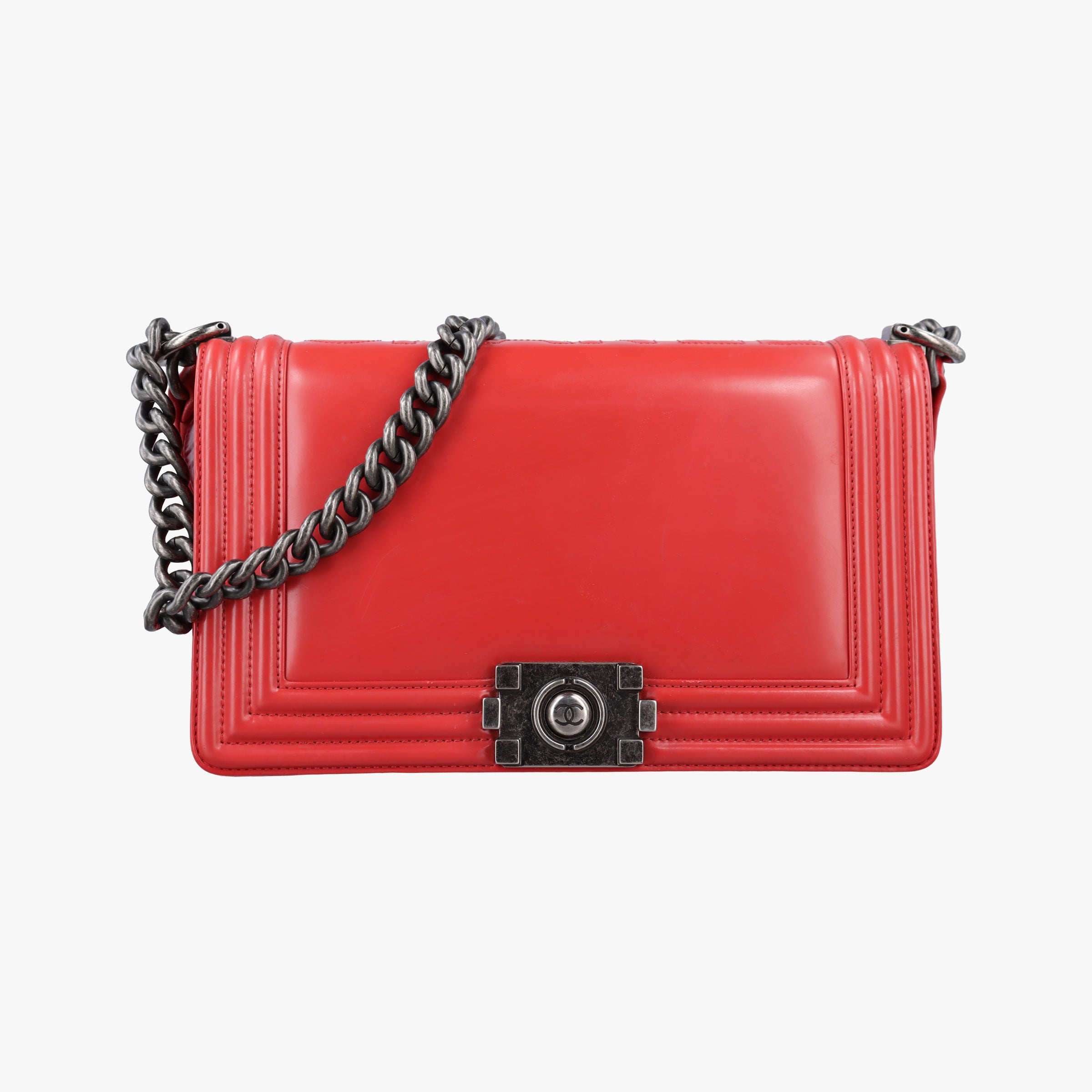 Pre-owned Chanel BOY CHANEL Red Leather A67086 shoulderbag | stylenewstar