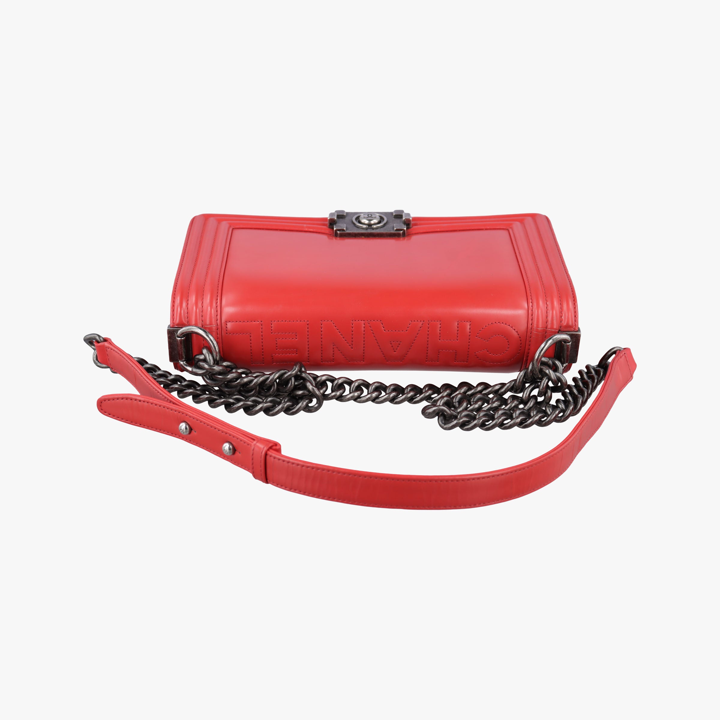 Pre-owned Chanel BOY CHANEL Red Leather A67086 shoulderbag | stylenewstar