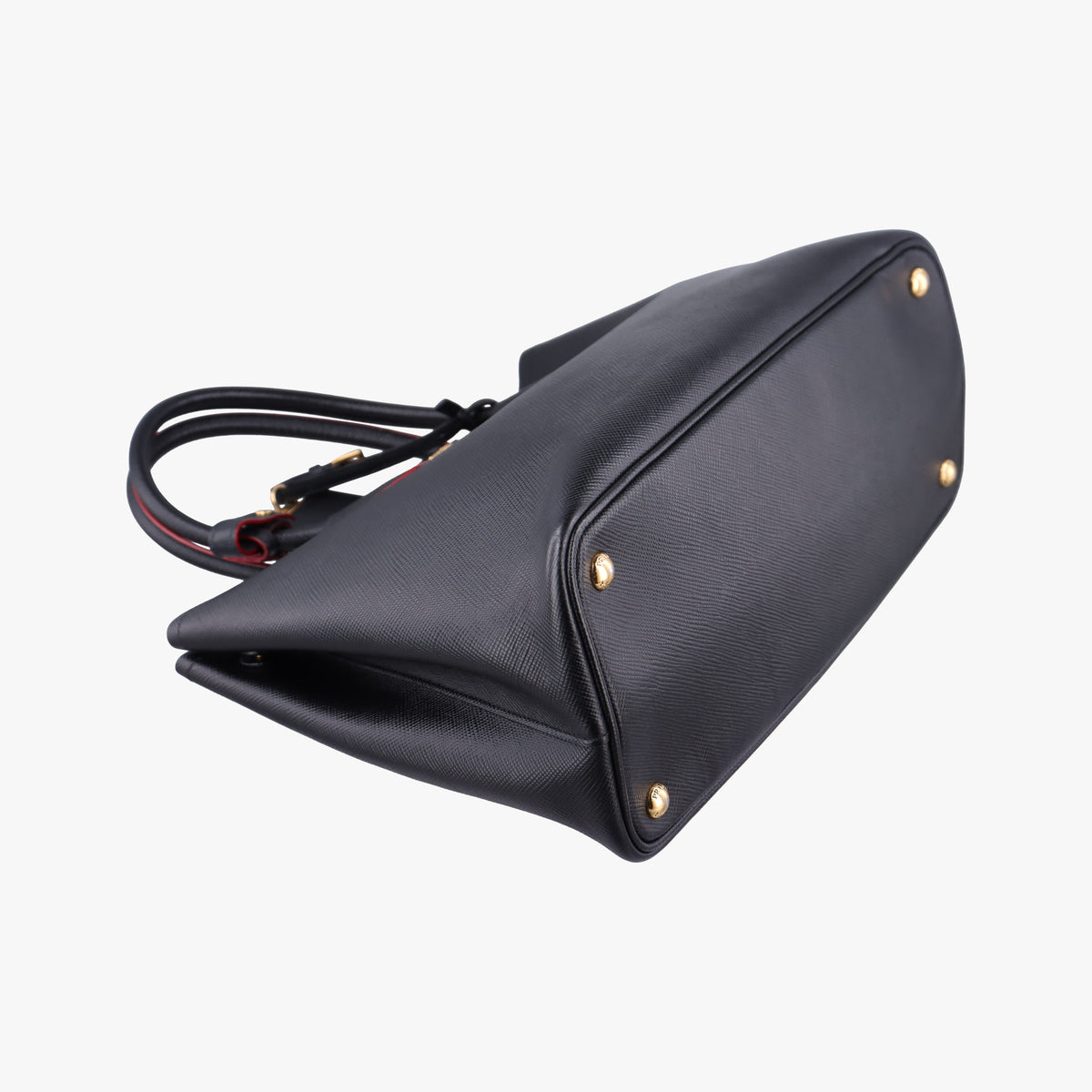 Vintage Prada Double Cuir Black SAFFIANO Leather B2756T handbag | stylenewstar