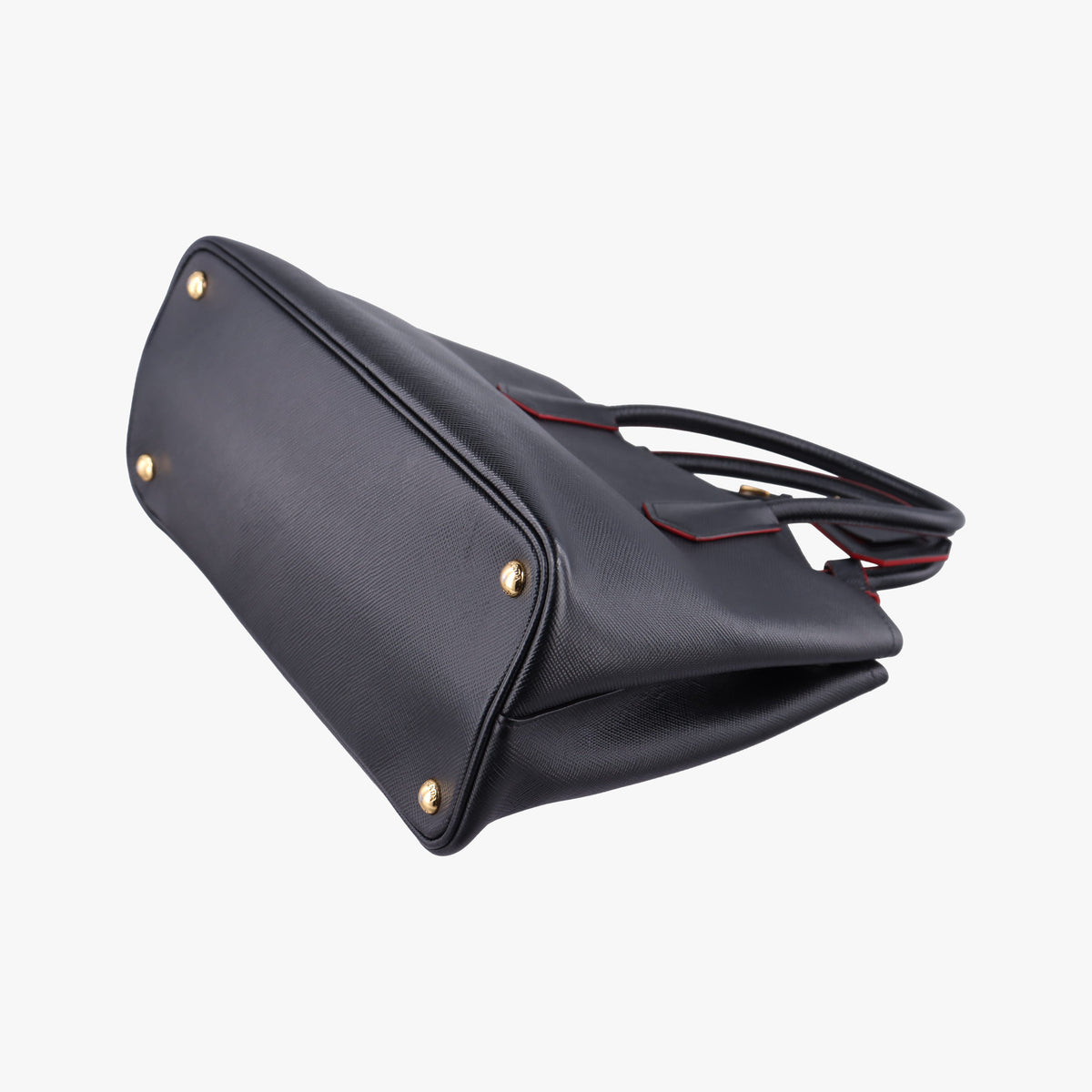 Vintage Prada Double Cuir Black SAFFIANO Leather B2756T handbag | stylenewstar