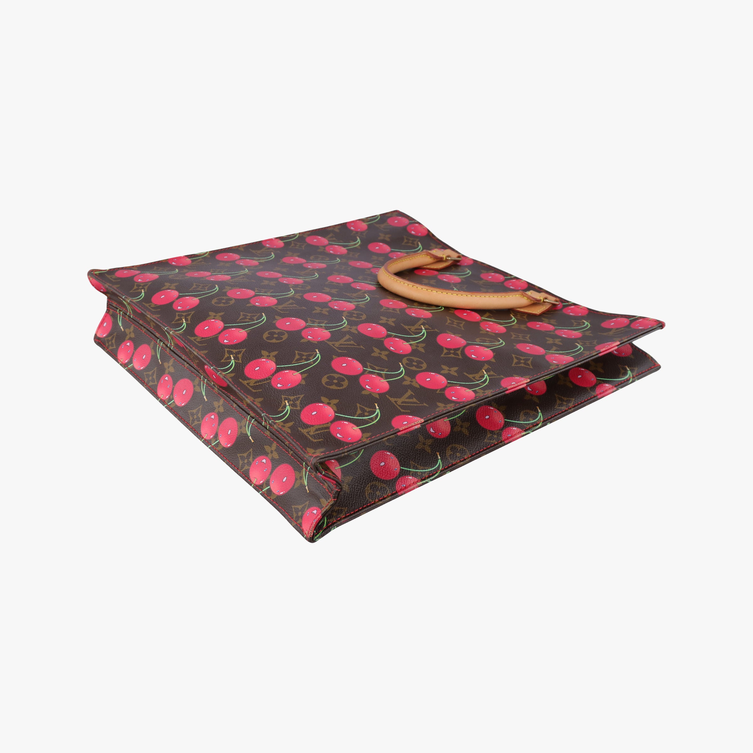 Pre-owned Louis Vuitton Cherry Sac Plat Brown×Cherry Print Monogram Canvas M95010 handbag | stylenewstar