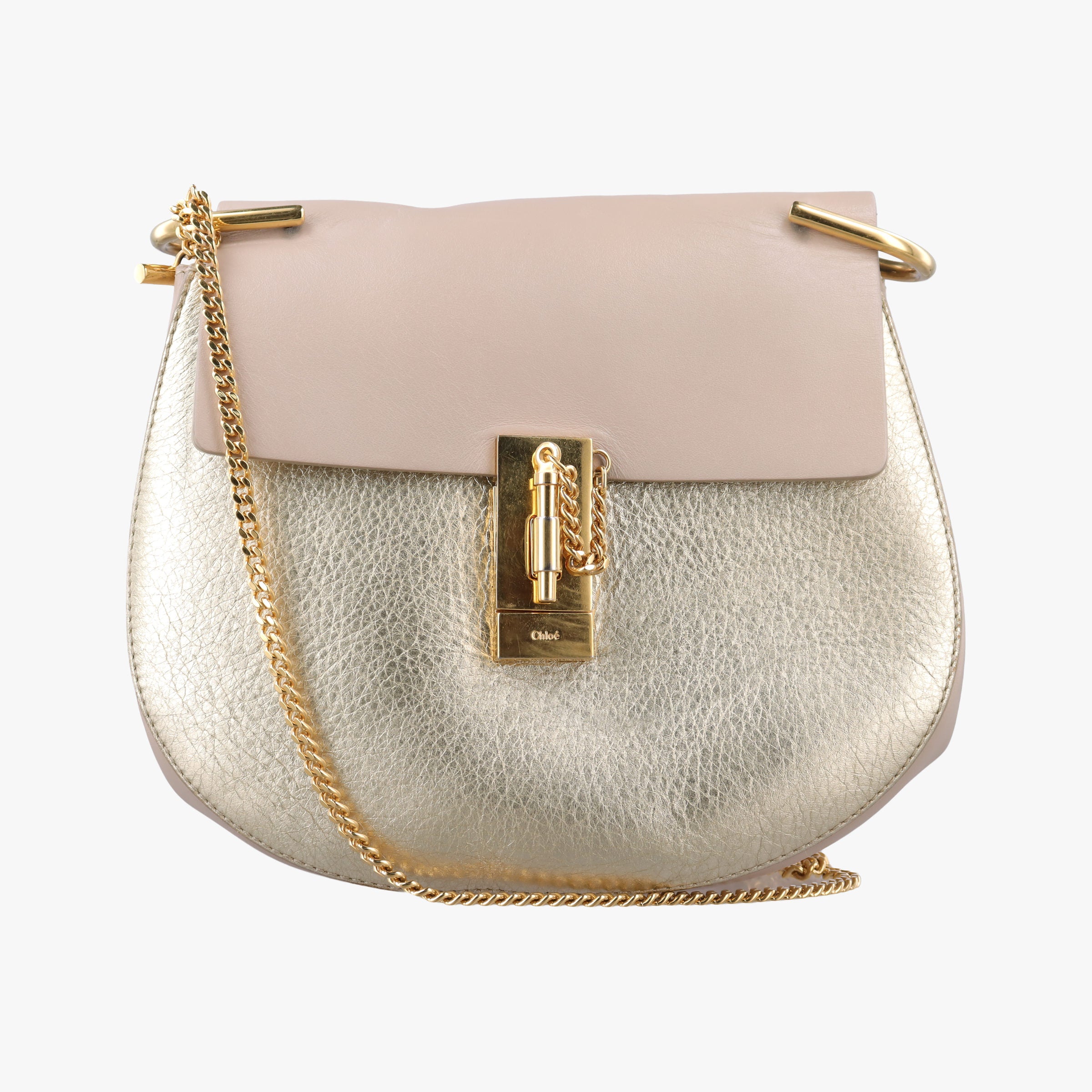 Pre-owned Chloe DREW Pink×Gold Leather shoulderbag | stylenewstar