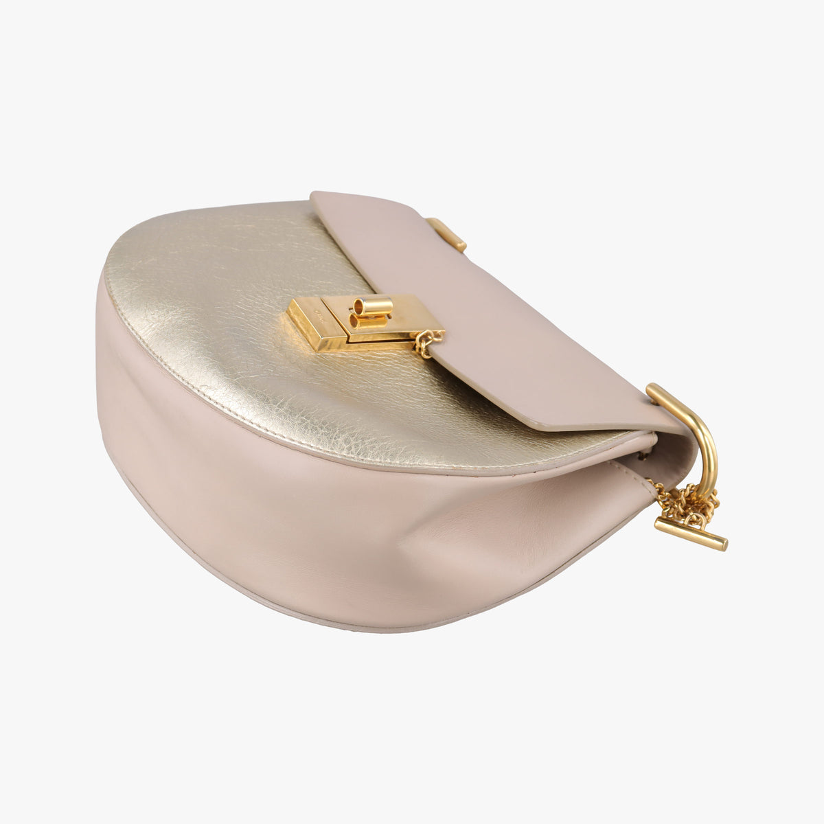 Pre-owned Chloe DREW Pink×Gold Leather shoulderbag | stylenewstar