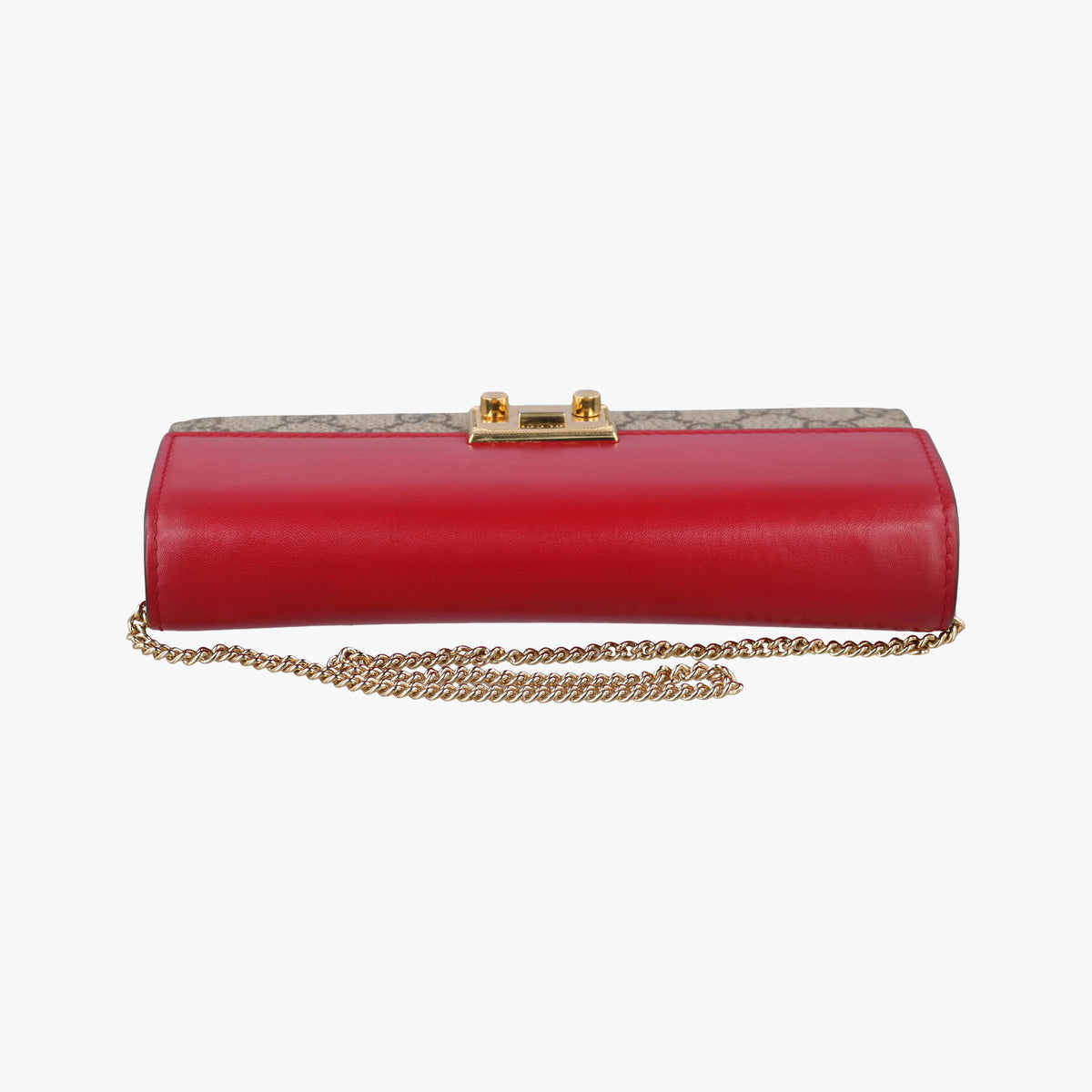 Padlock Chain beige×red×multi PVC coated canvas×Leather 453506 パドロック チェーン ベージュ×レッド×マルチ PVCコーティングキャンバス×レザー 453506