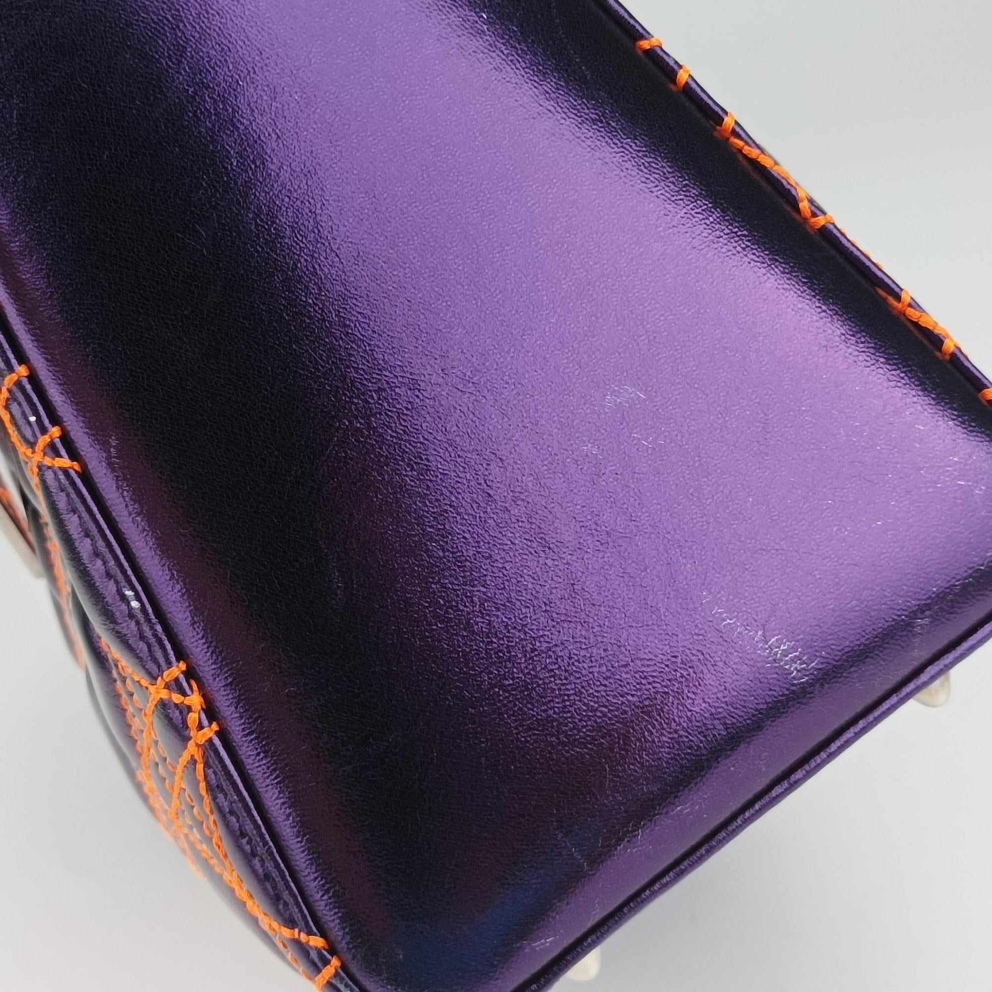 Lady Dior purple×orange Leather 15-BO-1111レディディオール パープル×オレンジ レザー 15-BO-1111