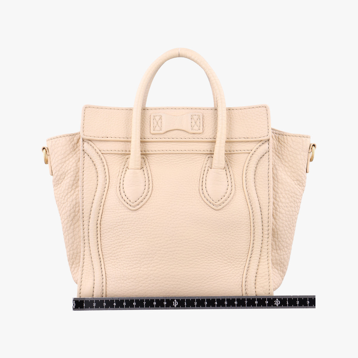 Pre-owned Celine luggage nano shopper Beige Leather handbag | stylenewstar
