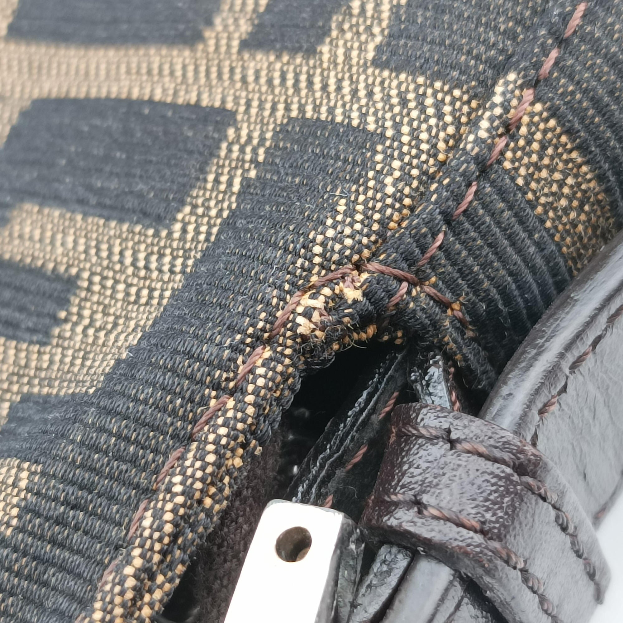 Zucca pattern Brown canvas×leather 214526 214526566009ズッカ柄 ブラウン キャンバス×レザー 214526 214526566009