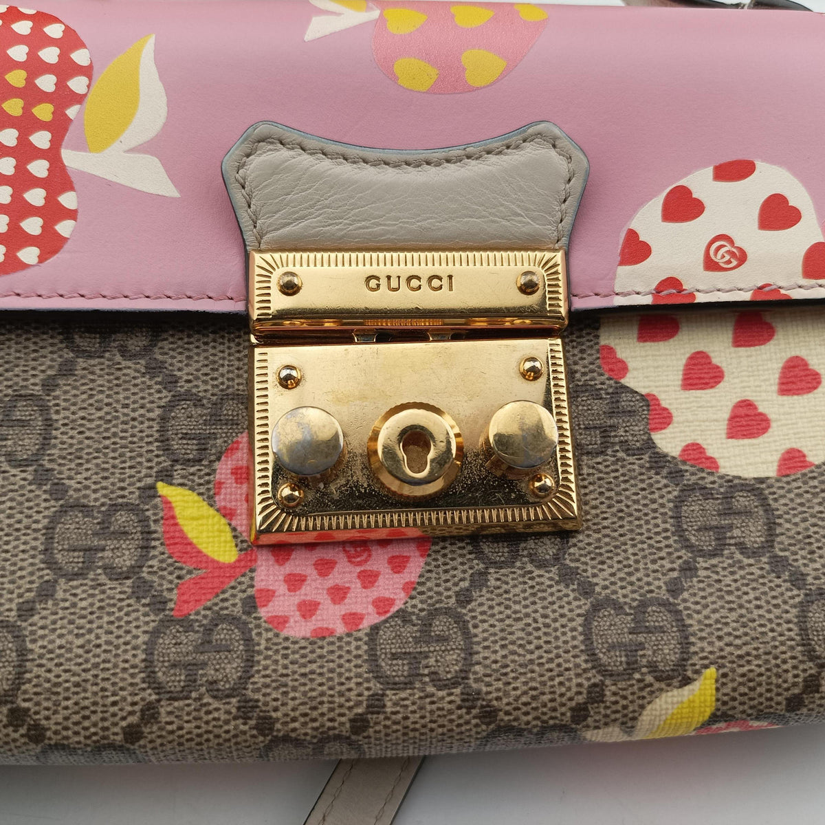 Padlock beige×Multicolour PVC coated canvas×Leather 652683 パドロック ベージュ×マルチカラー PVCコーティングキャンバス×レザー 652683