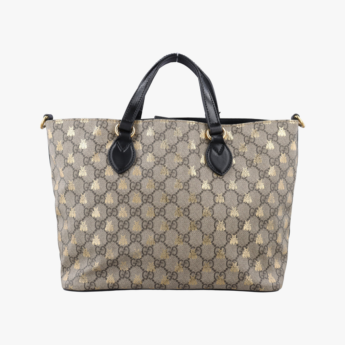 Pre-owned Gucci GG Supreme Bosco PATCHED Black PVC coated canvas 473887 handbag | stylenewstar