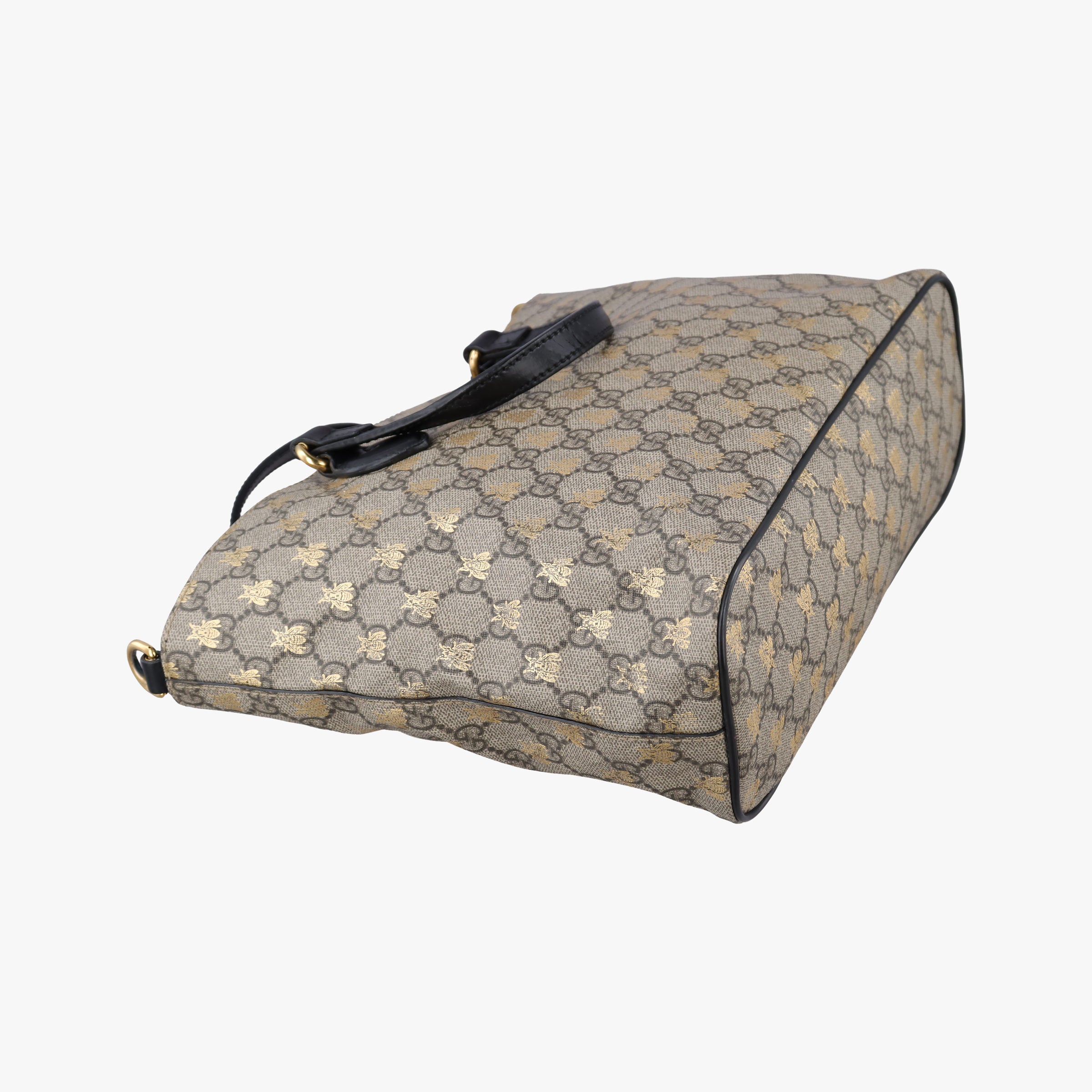 Pre-owned Gucci GG Supreme Bosco PATCHED Black PVC coated canvas 473887 handbag | stylenewstar
