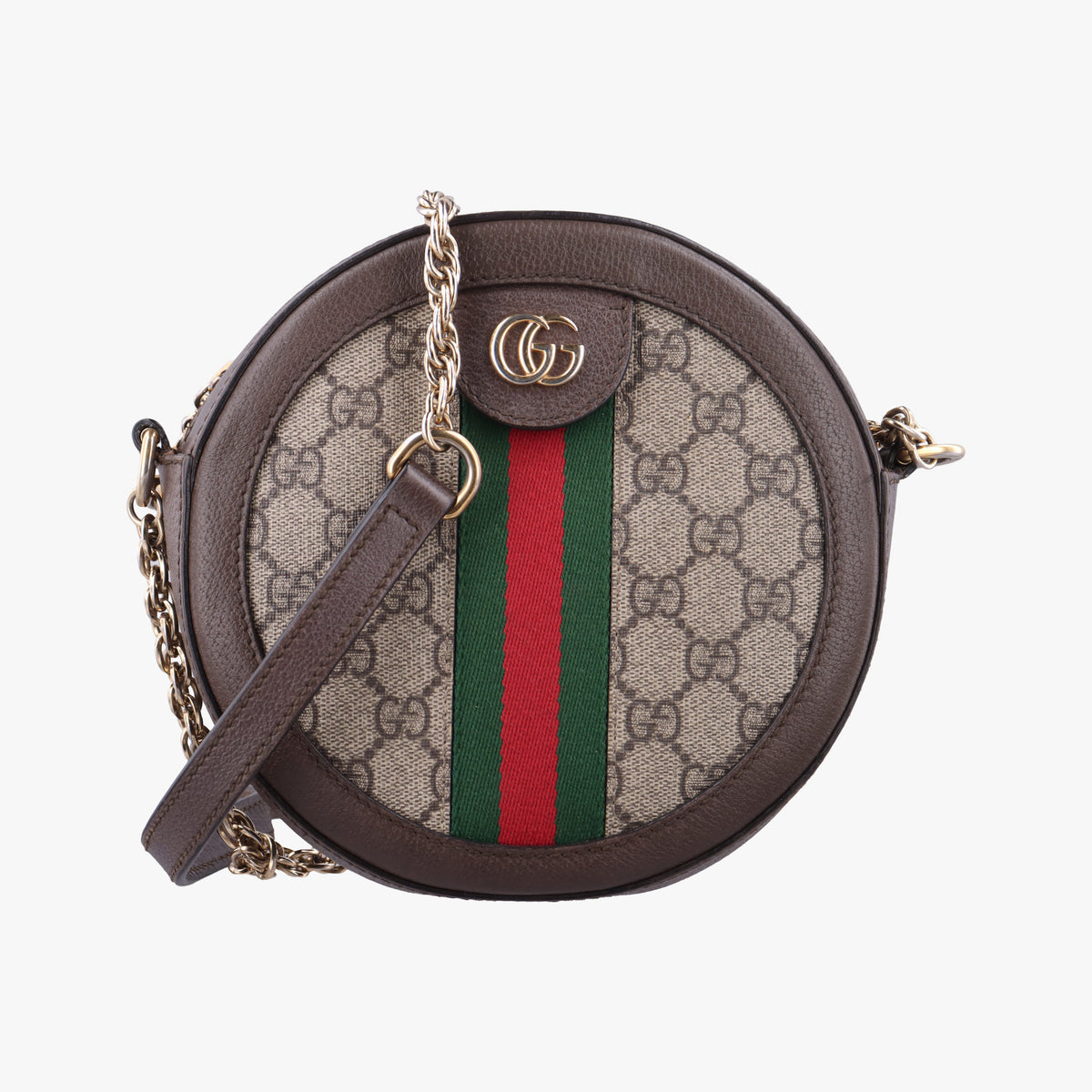 Pre-owned Gucci Ophidia Brown×beige×multi PVC coated canvas×Leather 550618 shoulderbag | stylenewstar