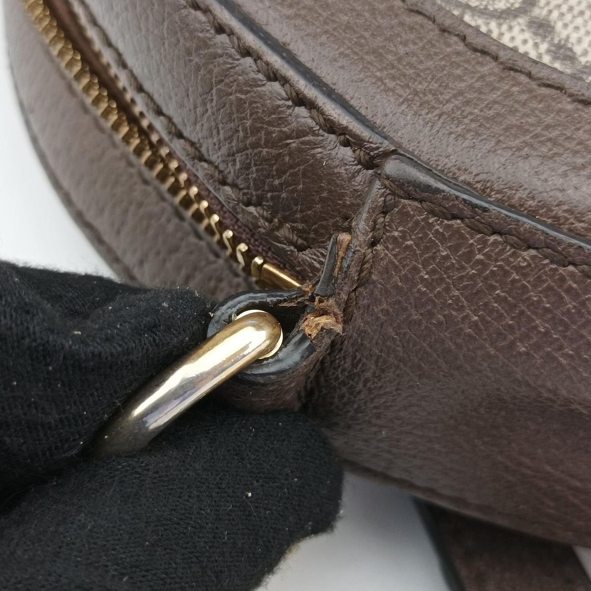 Pre-owned Gucci Ophidia Brown×beige×multi PVC coated canvas×Leather 550618 shoulderbag | stylenewstar