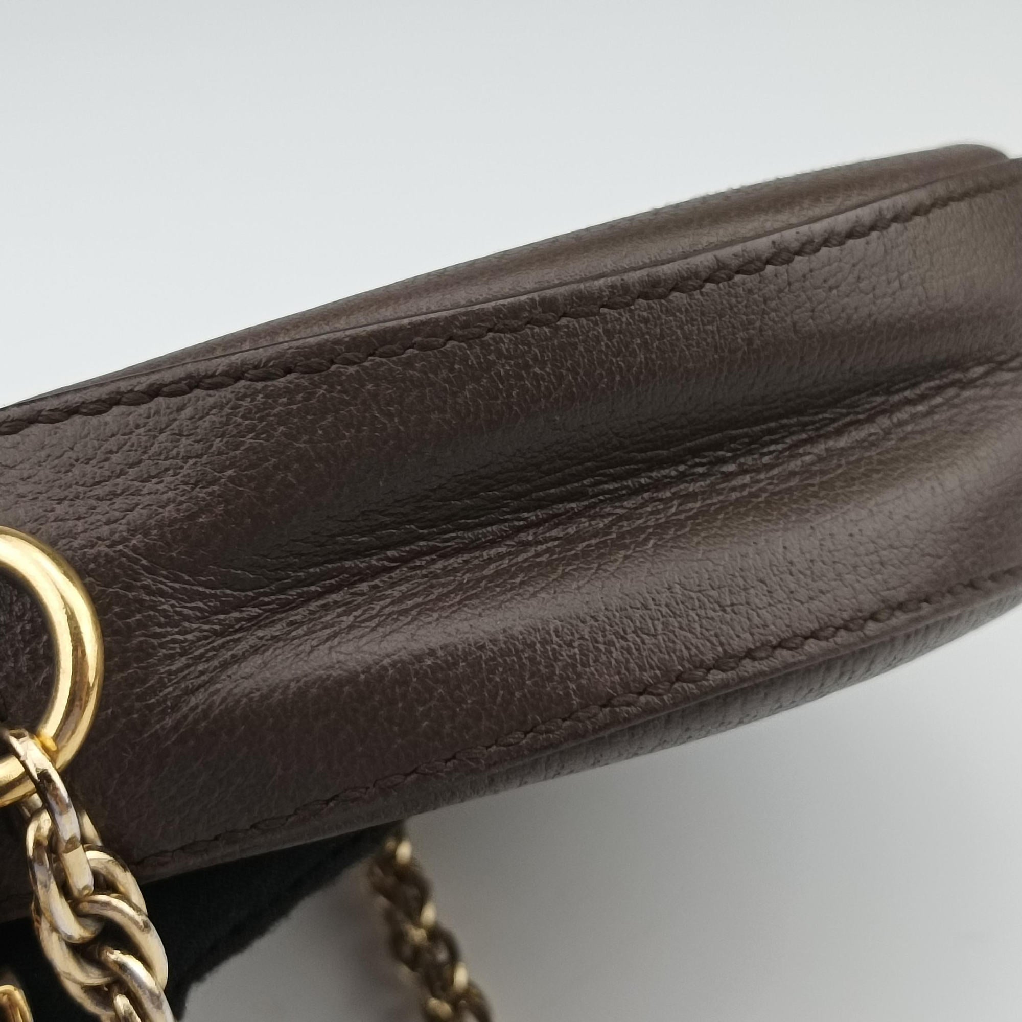 Pre-owned Gucci Ophidia Brown×beige×multi PVC coated canvas×Leather 550618 shoulderbag | stylenewstar