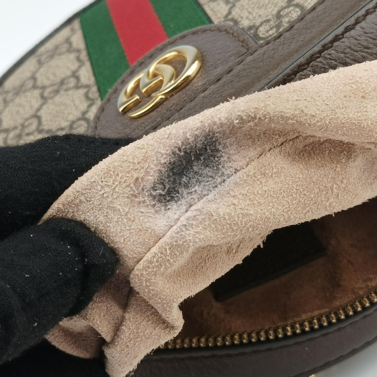 Pre-owned Gucci Ophidia Brown×beige×multi PVC coated canvas×Leather 550618 shoulderbag | stylenewstar