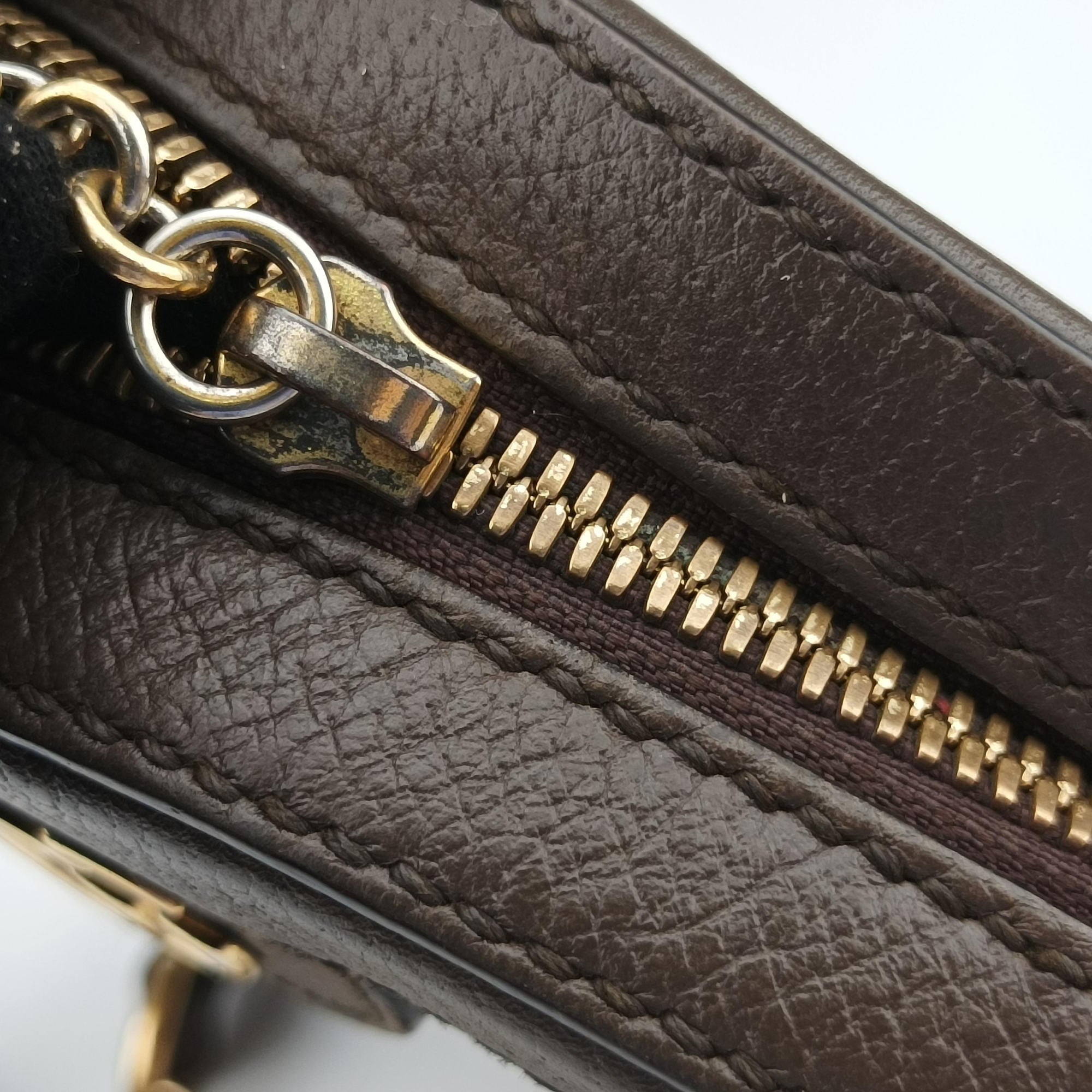 Pre-owned Gucci Ophidia Brown×beige×multi PVC coated canvas×Leather 550618 shoulderbag | stylenewstar
