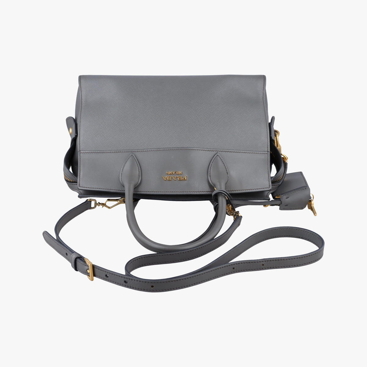 Esplanade Grey SAFFIANO Leather 1BA045 117 Pエスプラナード グレー サフィアーノレザー 1BA045 117 P