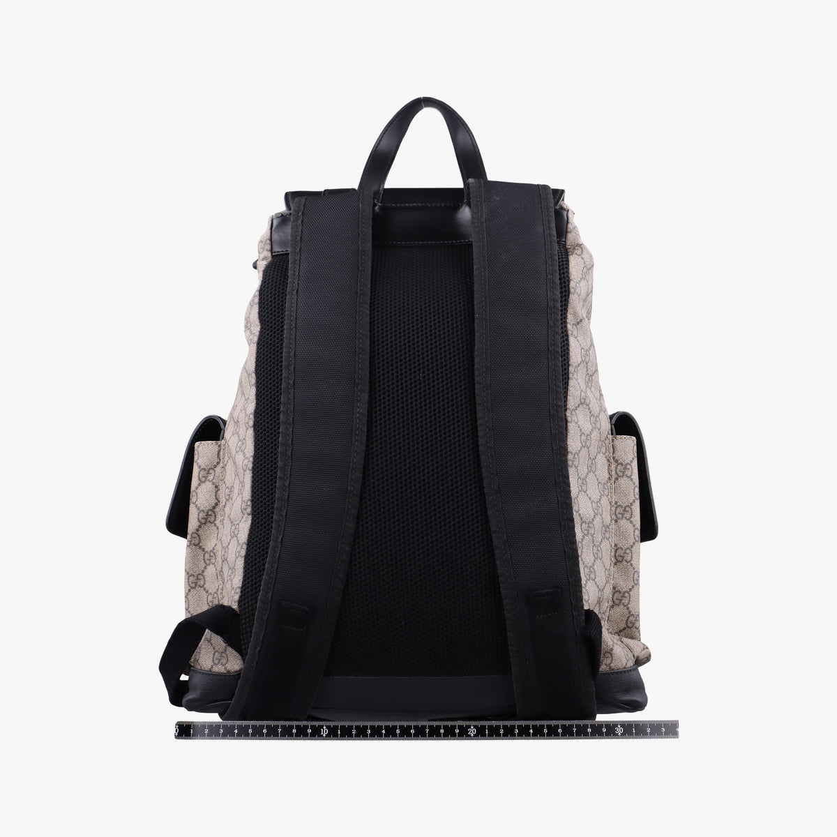 Pre-owned Gucci GG Supreme Beige x Black PVC coated canvas×Leather 450958 backpack/rucksack | stylenewstar