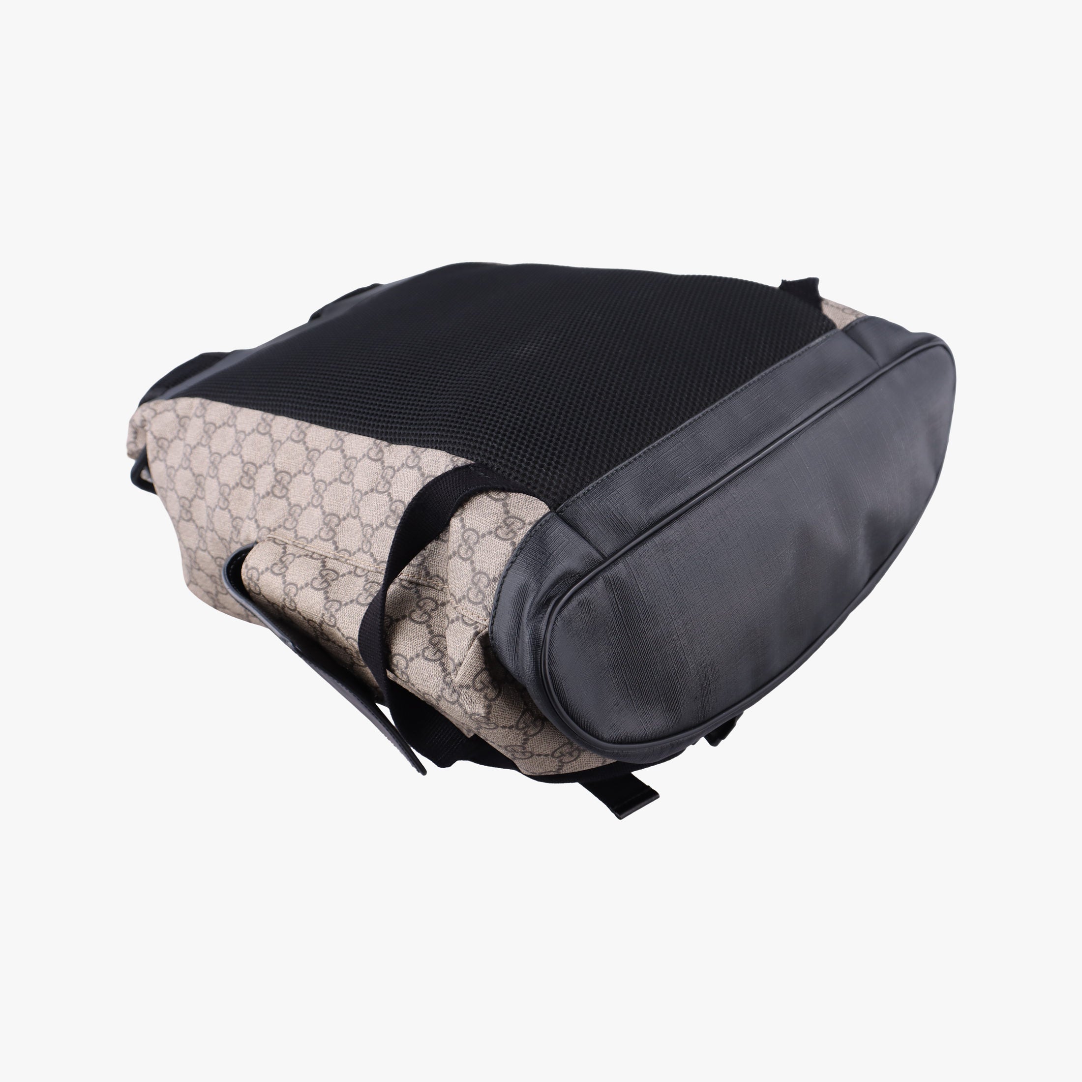 Pre-owned Gucci GG Supreme Beige x Black PVC coated canvas×Leather 450958 backpack/rucksack | stylenewstar