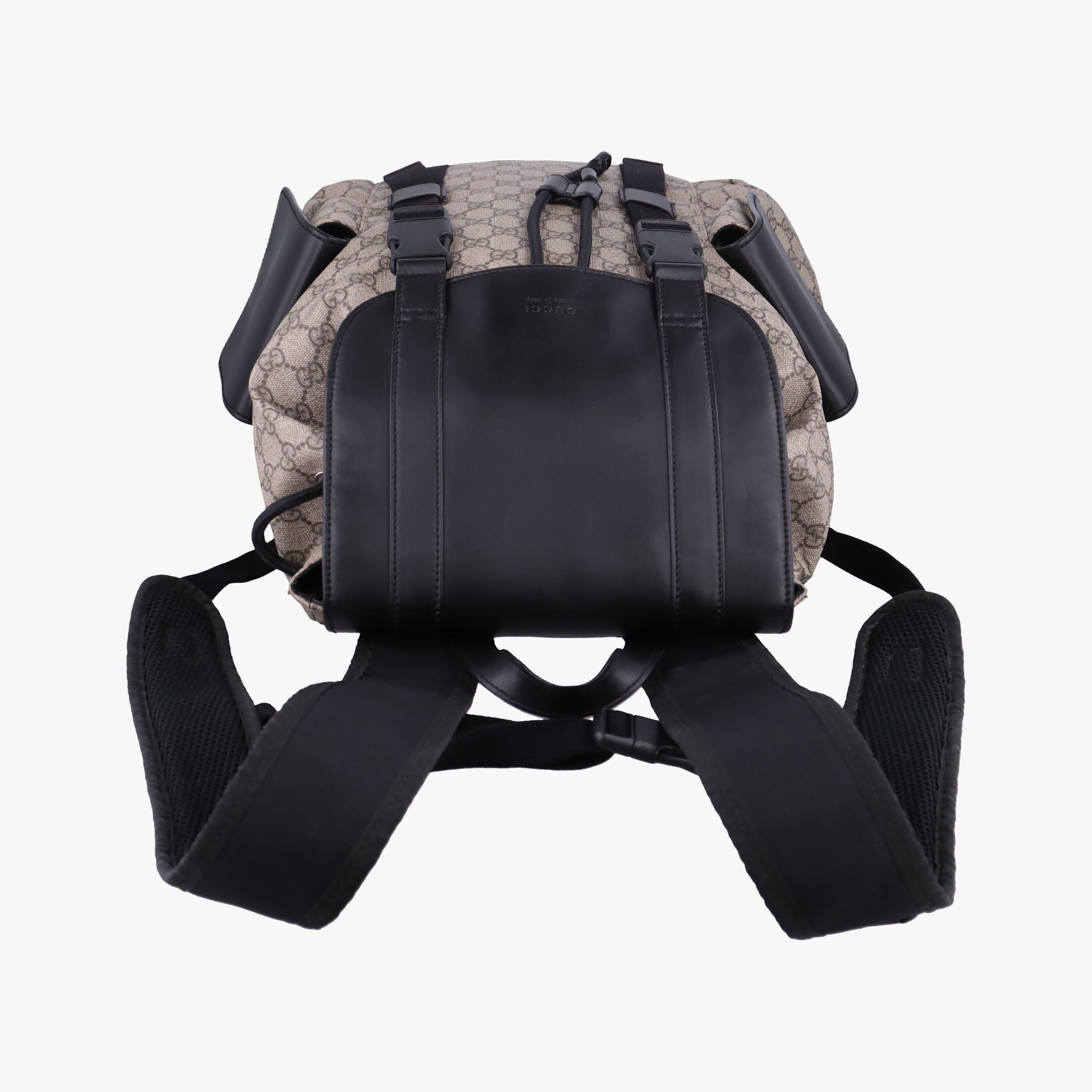Pre-owned Gucci GG Supreme Beige x Black PVC coated canvas×Leather 450958 backpack/rucksack | stylenewstar