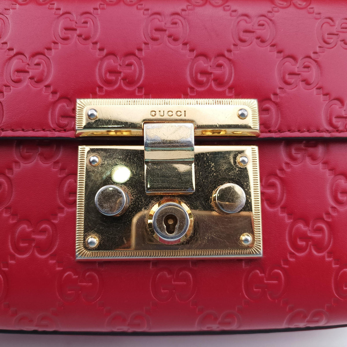 Padlock Red Leather 409487 D019780442パドロック レッド レザー 409487 D019780442