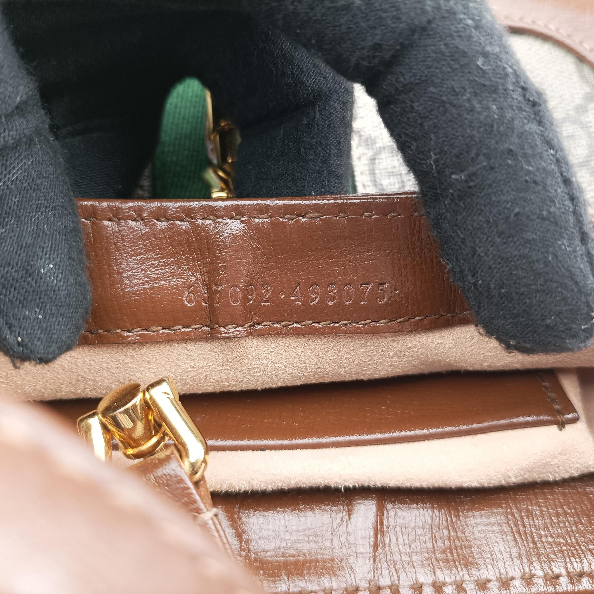 Jackie 1961 GG Supreme Brown PVC coated canvas×Leather 637092 G034082709ジャッキー 1961 GGスプリーム ブラウン PVCコーティングキャンバス×レザー 637092 G034082709