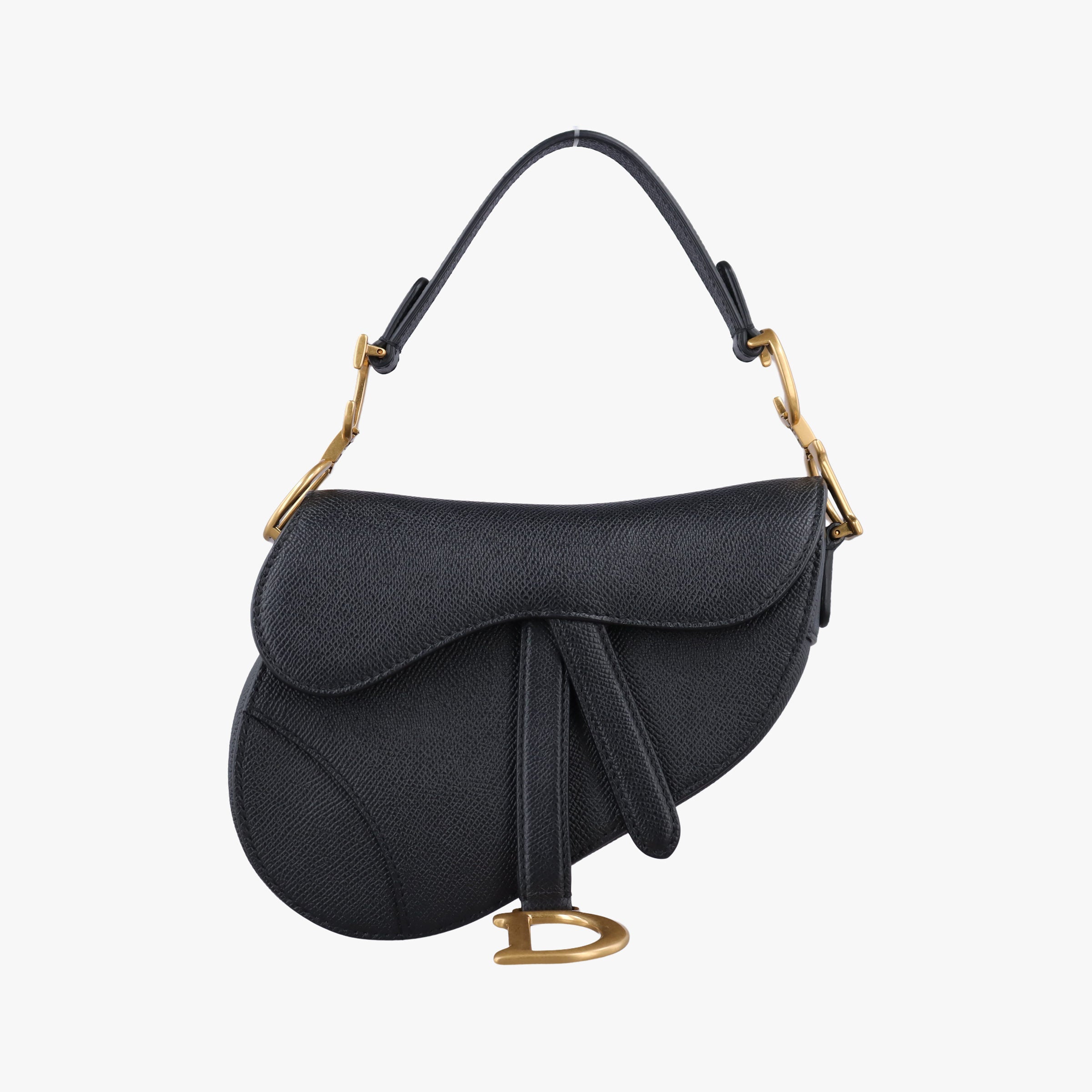 Vintage Christian Dior saddle Black leather shoulderbag | stylenewstar
