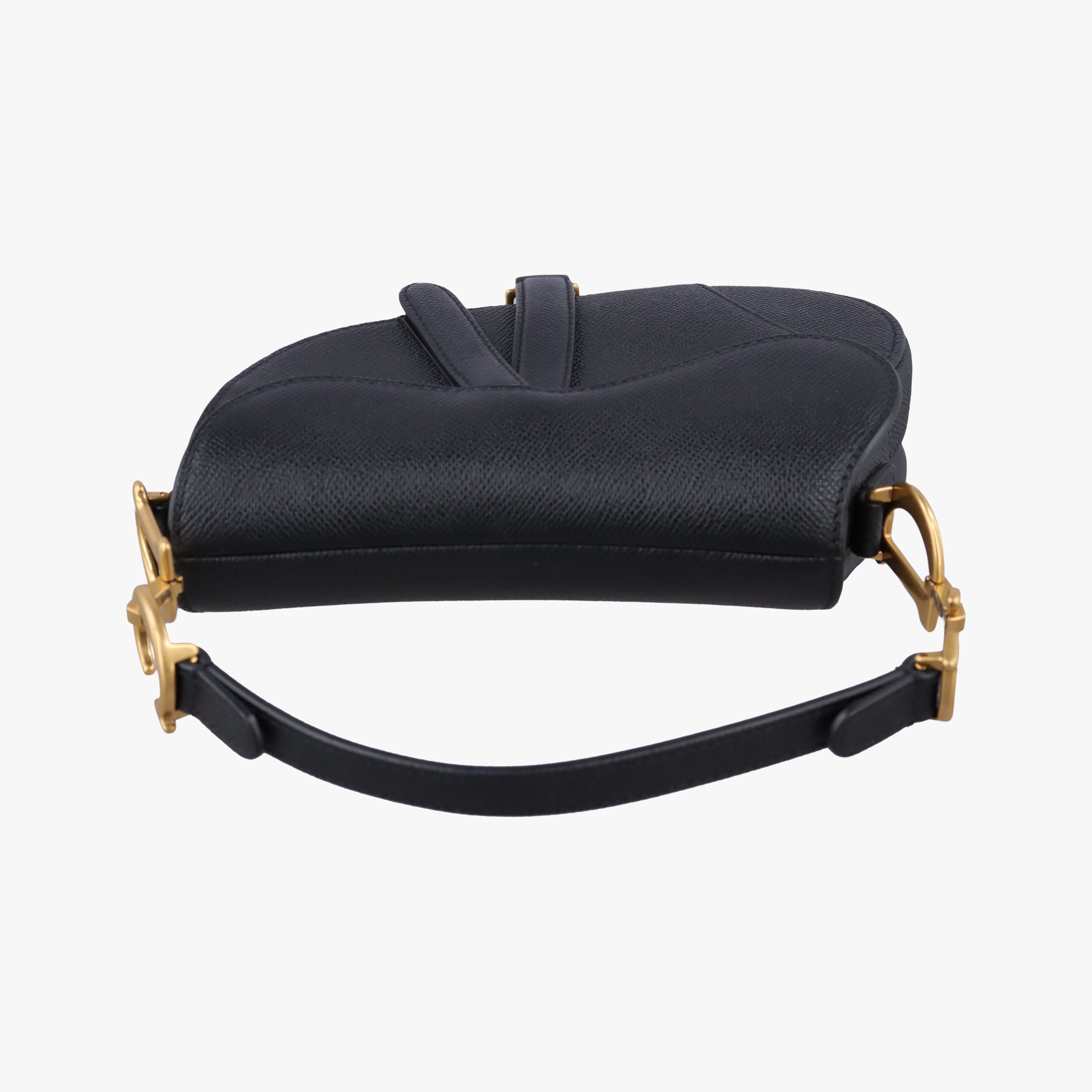 Vintage Christian Dior saddle Black leather shoulderbag | stylenewstar