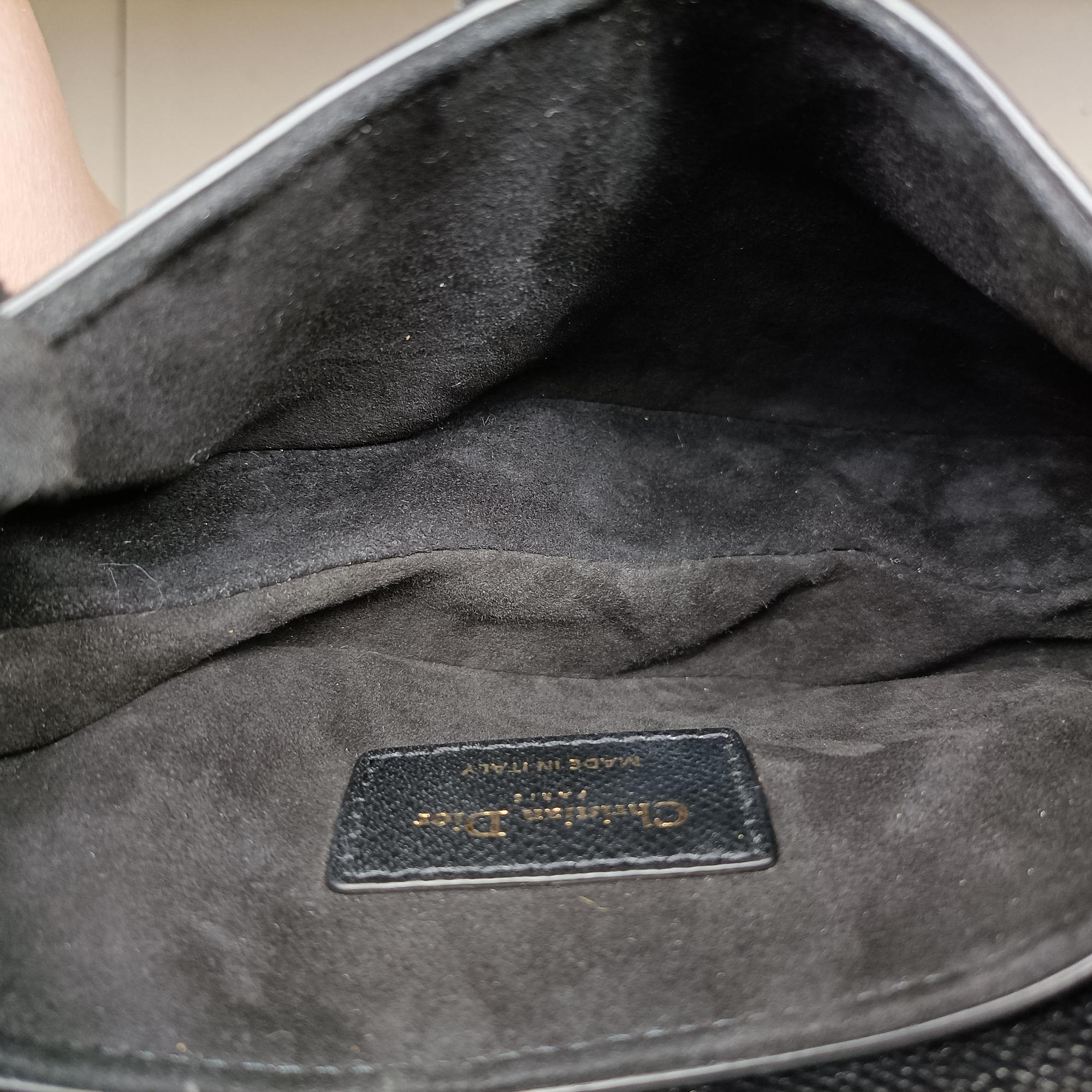 Vintage Christian Dior saddle Black leather shoulderbag | stylenewstar