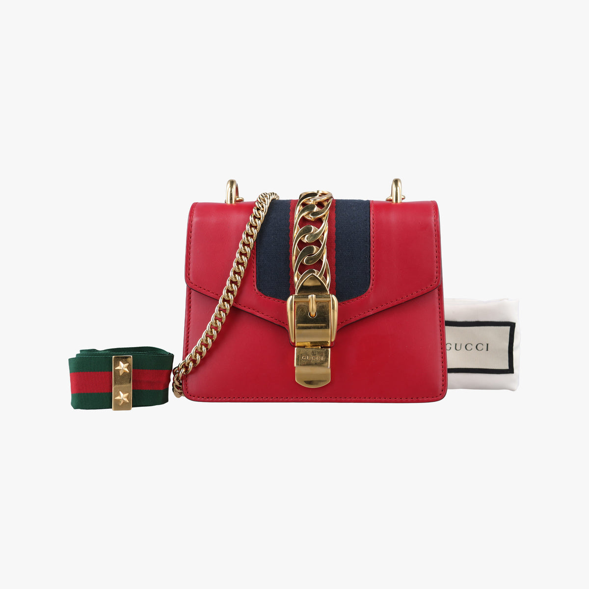 Pre-owned Gucci Sylvie Red Leather 431666 shoulderbag | stylenewstar