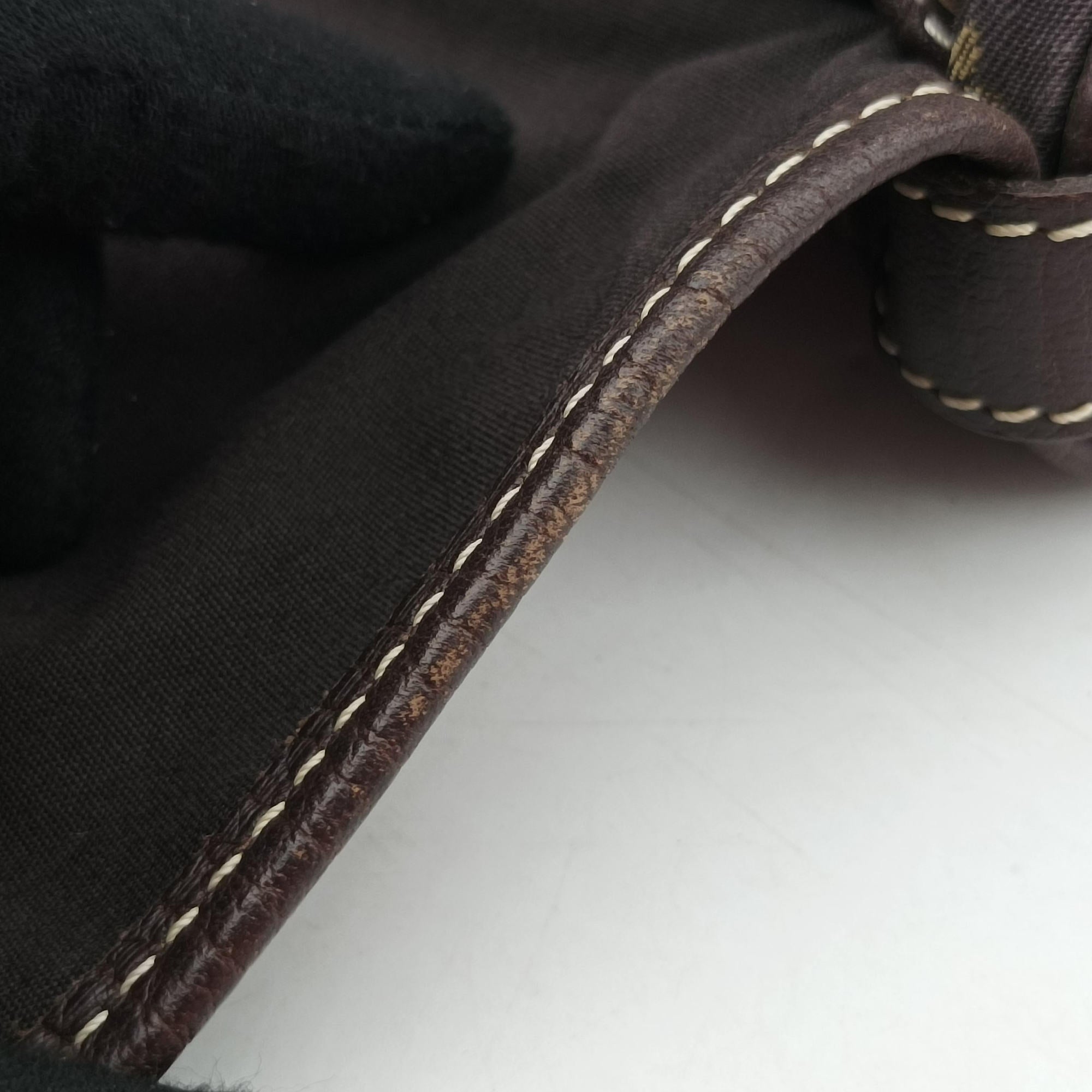 Monogram Mini Lin Saumur 30 Ebene Cotton × Linen × Leather M95227 MB0096モノグラム・ミニ・ラン ソミュール30 エベヌ コットン×リネン × レザー M95227 MB0096