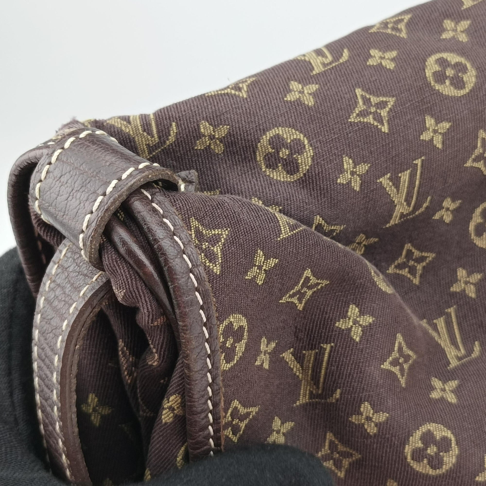Monogram Mini Lin Saumur 30 Ebene Cotton × Linen × Leather M95227 MB0096モノグラム・ミニ・ラン ソミュール30 エベヌ コットン×リネン × レザー M95227 MB0096