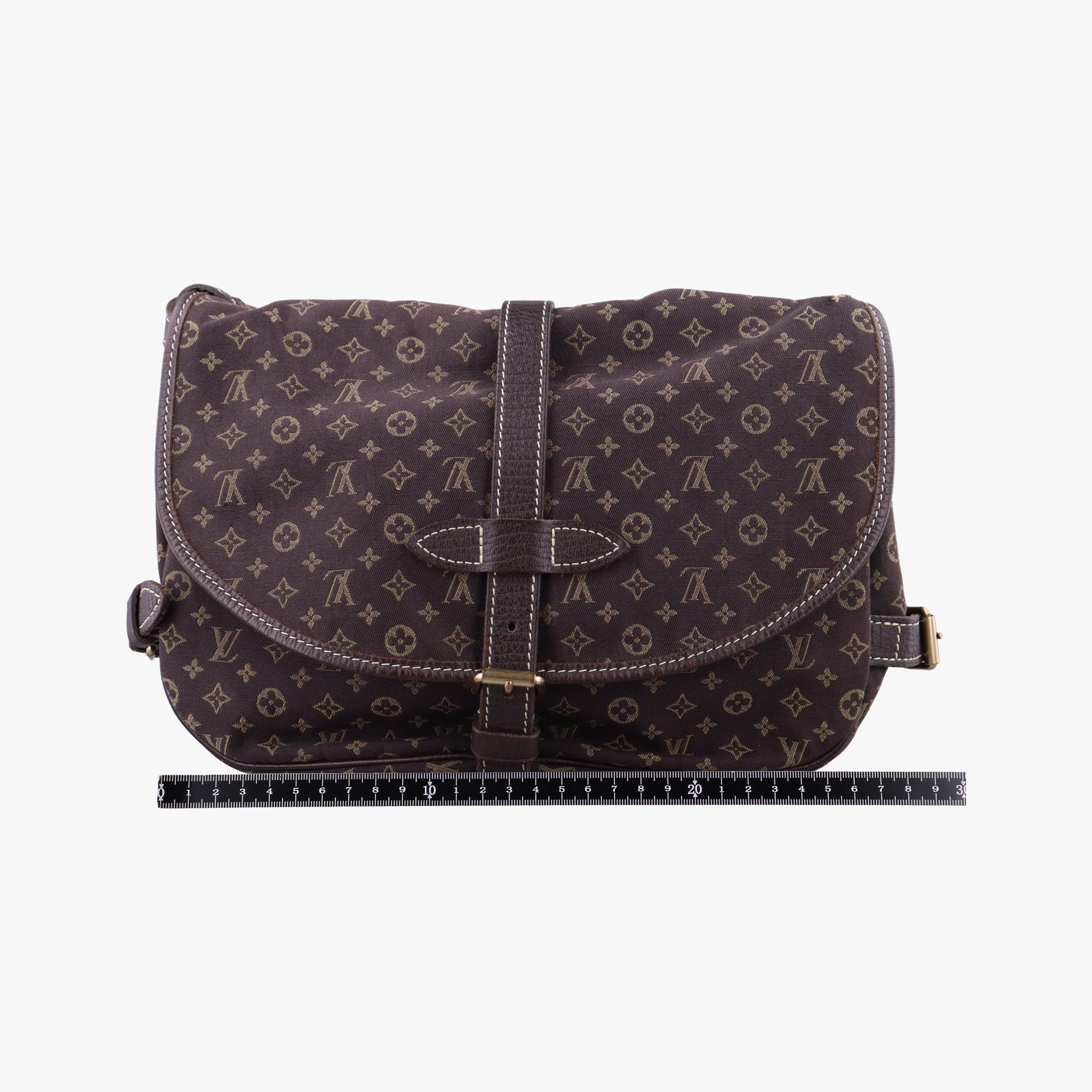 Monogram Mini Lin Saumur 30 Ebene Cotton × Linen × Leather M95227 MB0096モノグラム・ミニ・ラン ソミュール30 エベヌ コットン×リネン × レザー M95227 MB0096