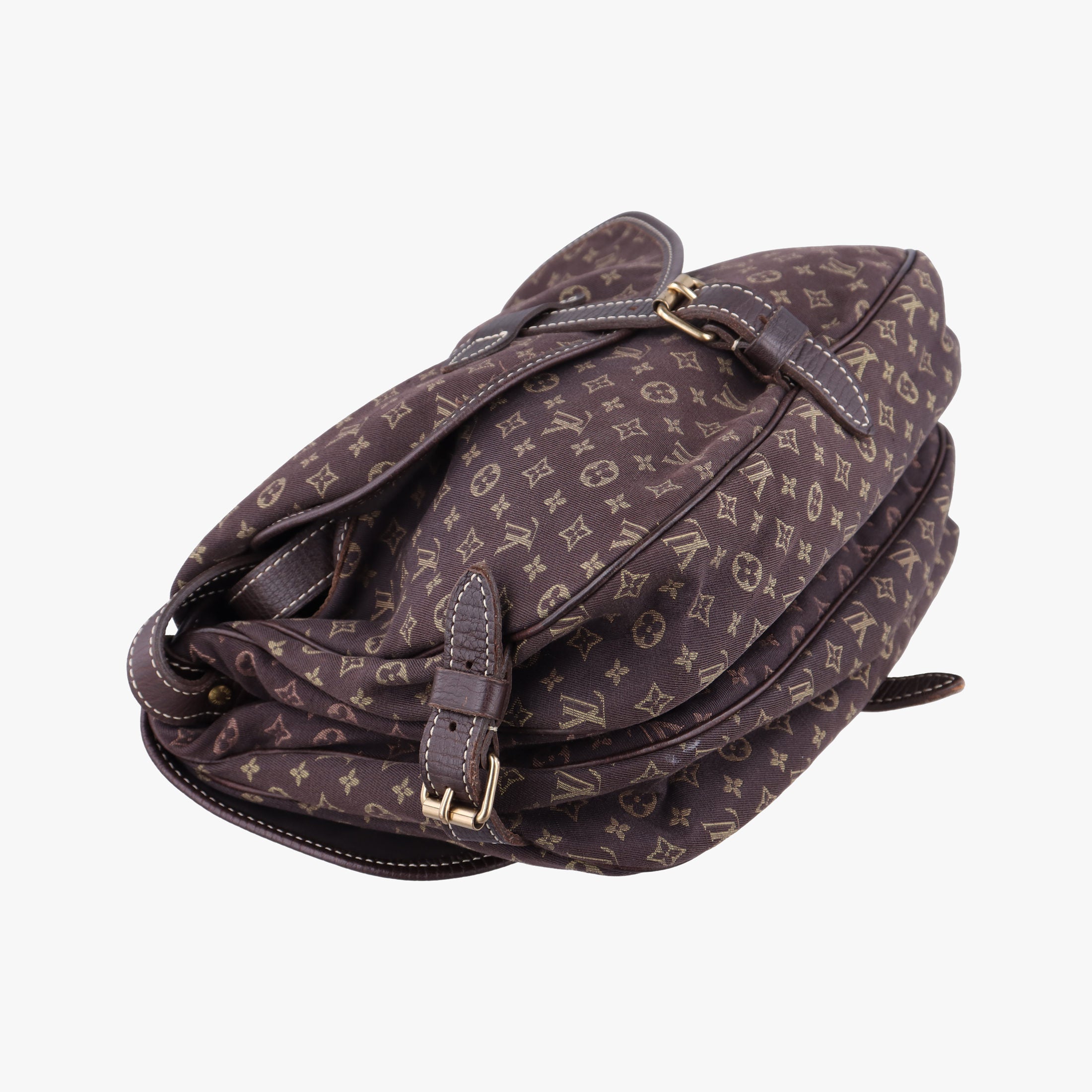 Monogram Mini Lin Saumur 30 Ebene Cotton × Linen × Leather M95227 MB0096モノグラム・ミニ・ラン ソミュール30 エベヌ コットン×リネン × レザー M95227 MB0096