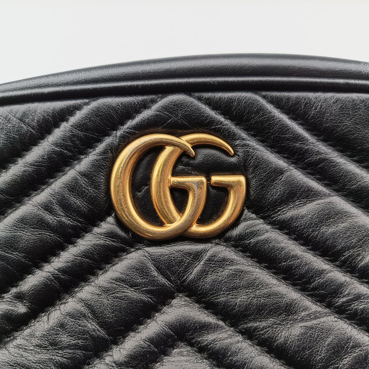 Pre-owned Gucci GG Marmont Black Leather 448065 shoulderbag | stylenewstar