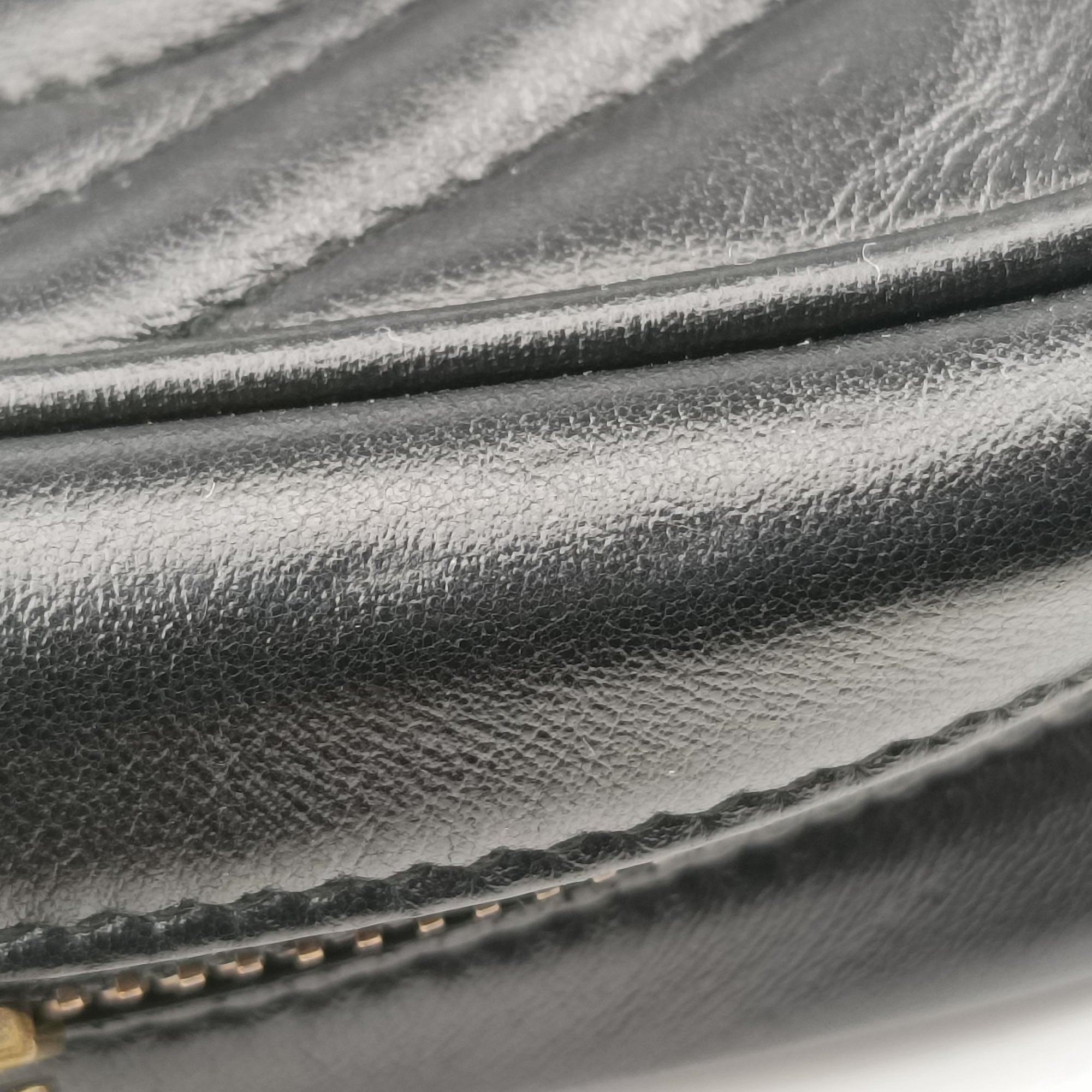 Pre-owned Gucci GG Marmont Black Leather 448065 shoulderbag | stylenewstar