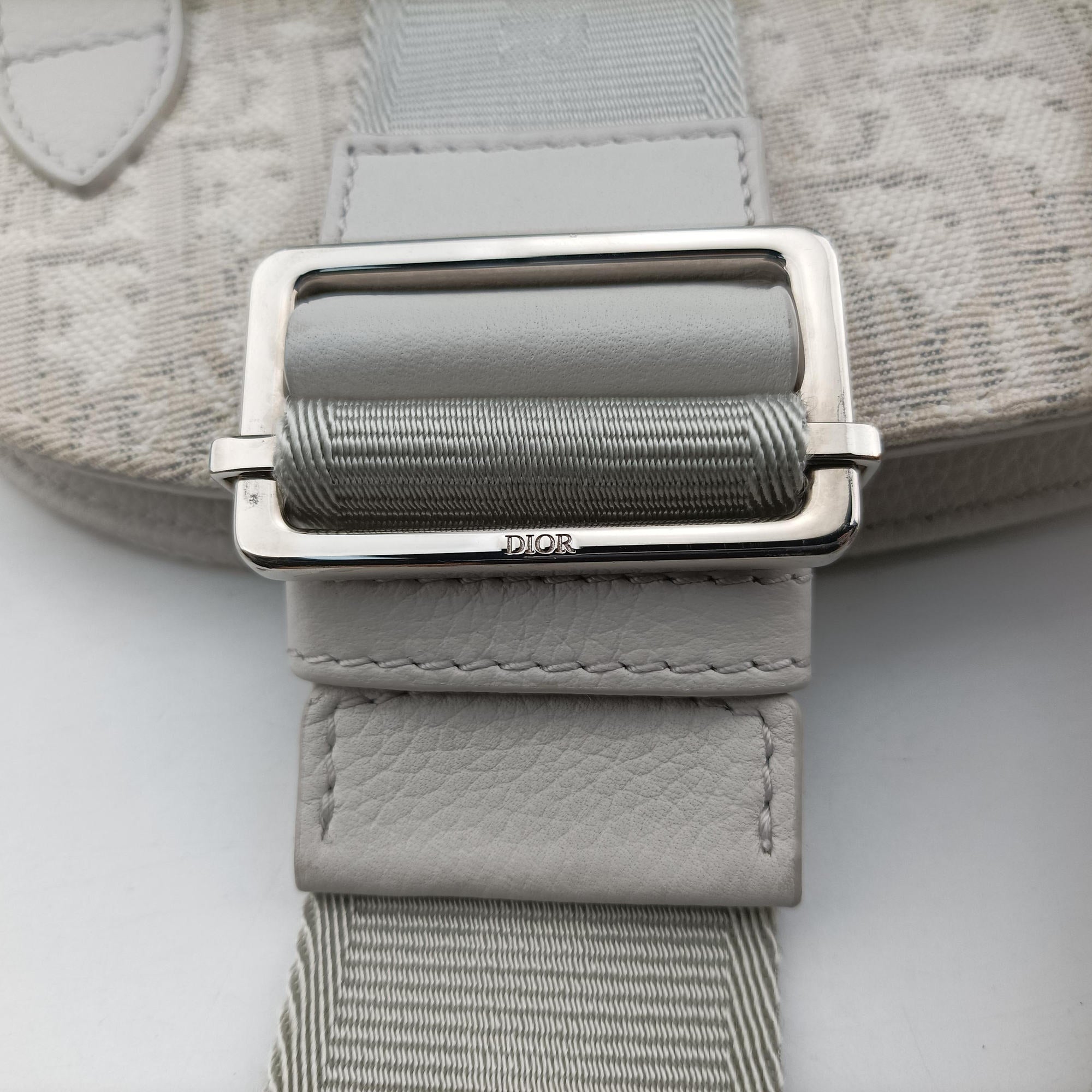 Saddle White Jacquard × Leather 07-BO-0242 IC Chipサドルバッグ ホワイト ジャガード×レザー 07-BO-0242 ICチップ