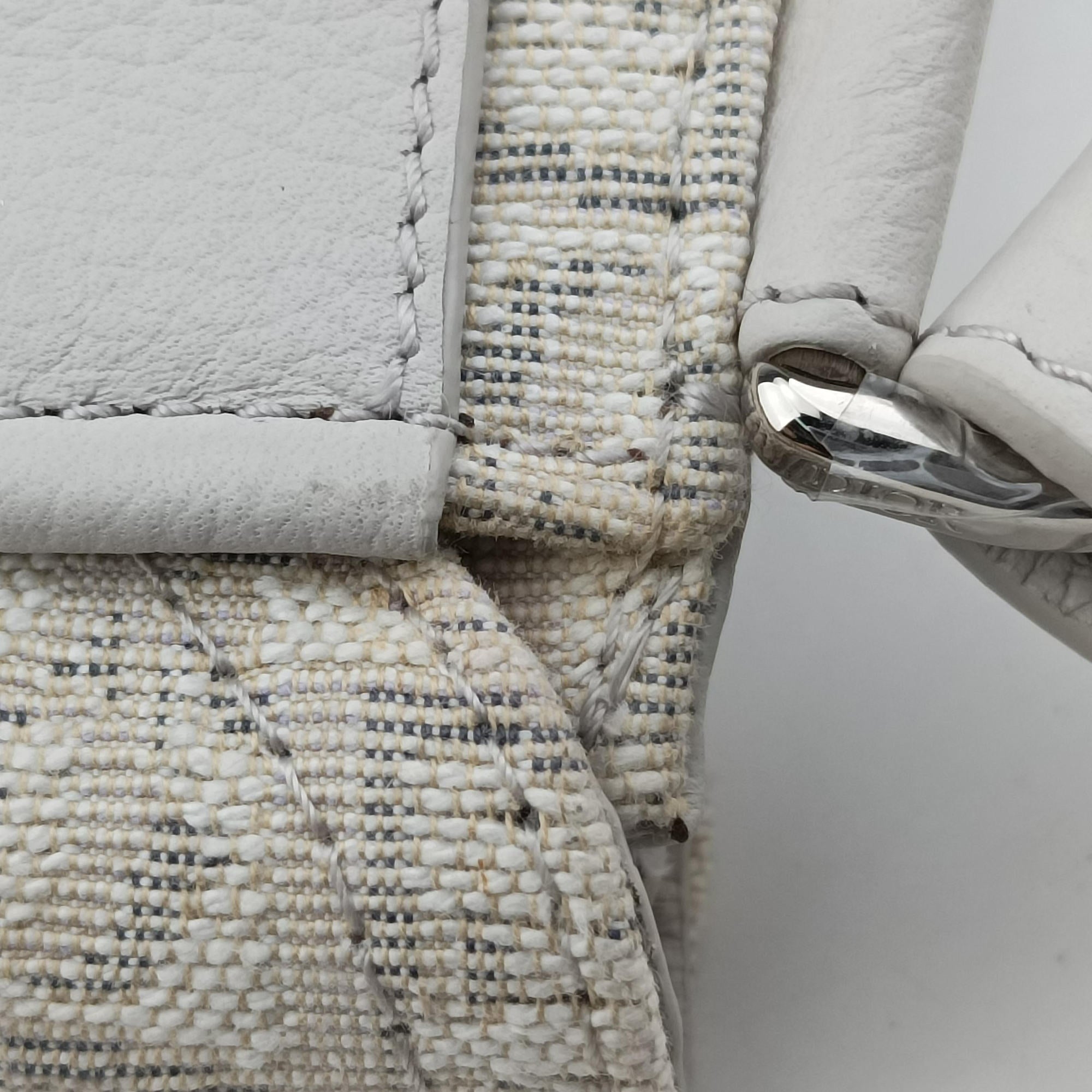 Saddle White Jacquard × Leather 07-BO-0242 IC Chipサドルバッグ ホワイト ジャガード×レザー 07-BO-0242 ICチップ