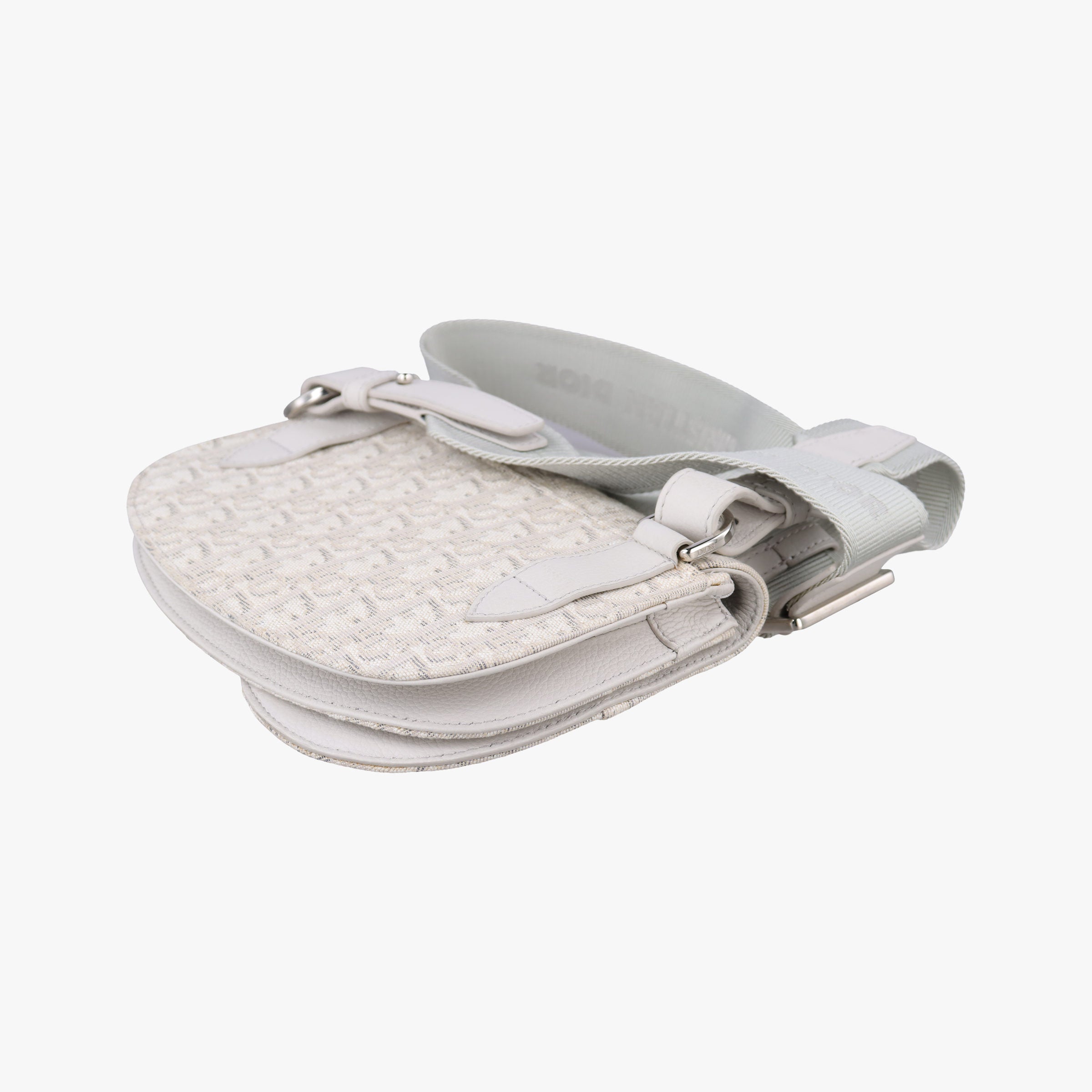 Saddle White Jacquard × Leather 07-BO-0242 IC Chipサドルバッグ ホワイト ジャガード×レザー 07-BO-0242 ICチップ
