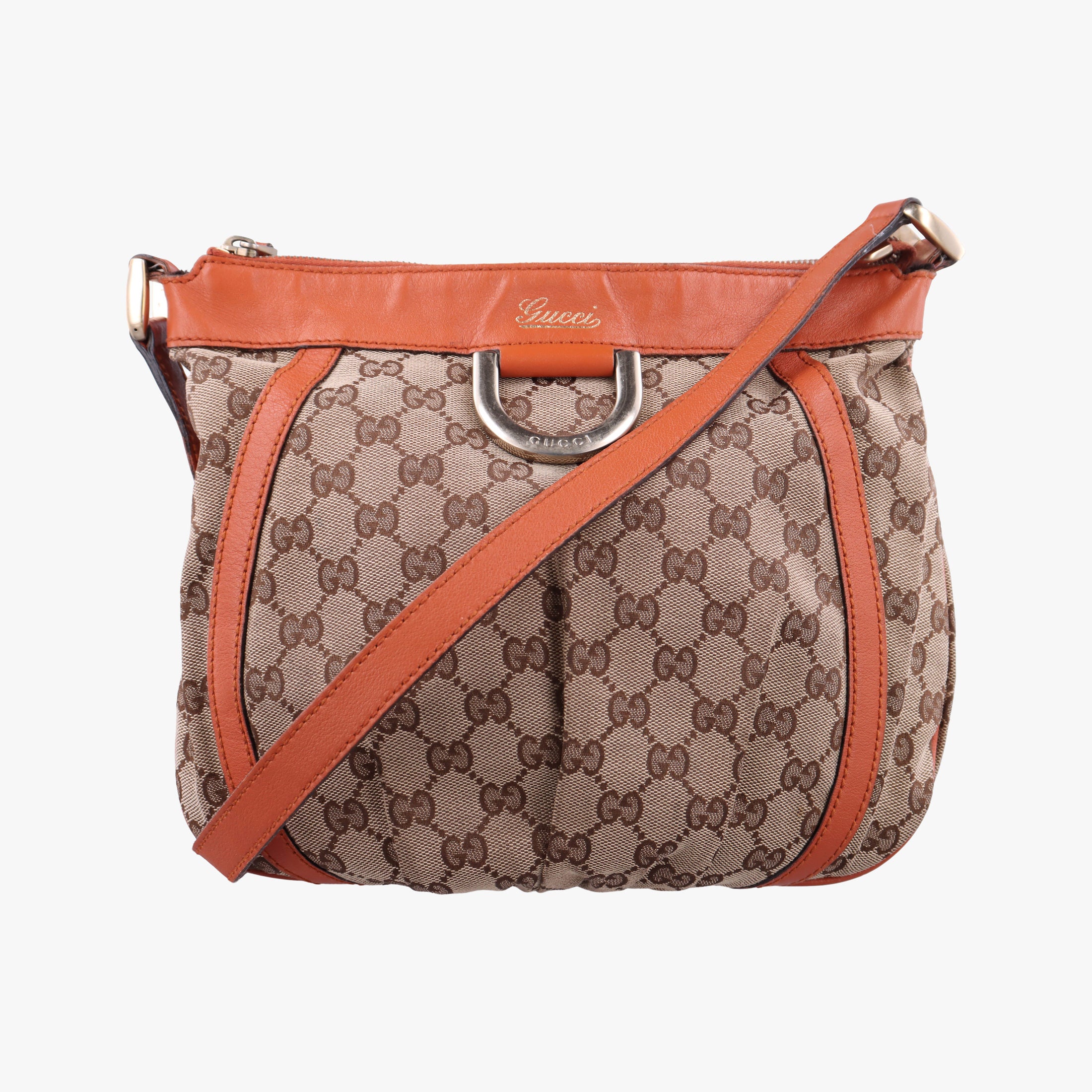 Abbey line Orange×Brown canvas×leather 203257 C5306519アビーライン オレンジ×ブラウン キャンバス×レザー 203257 C5306519
