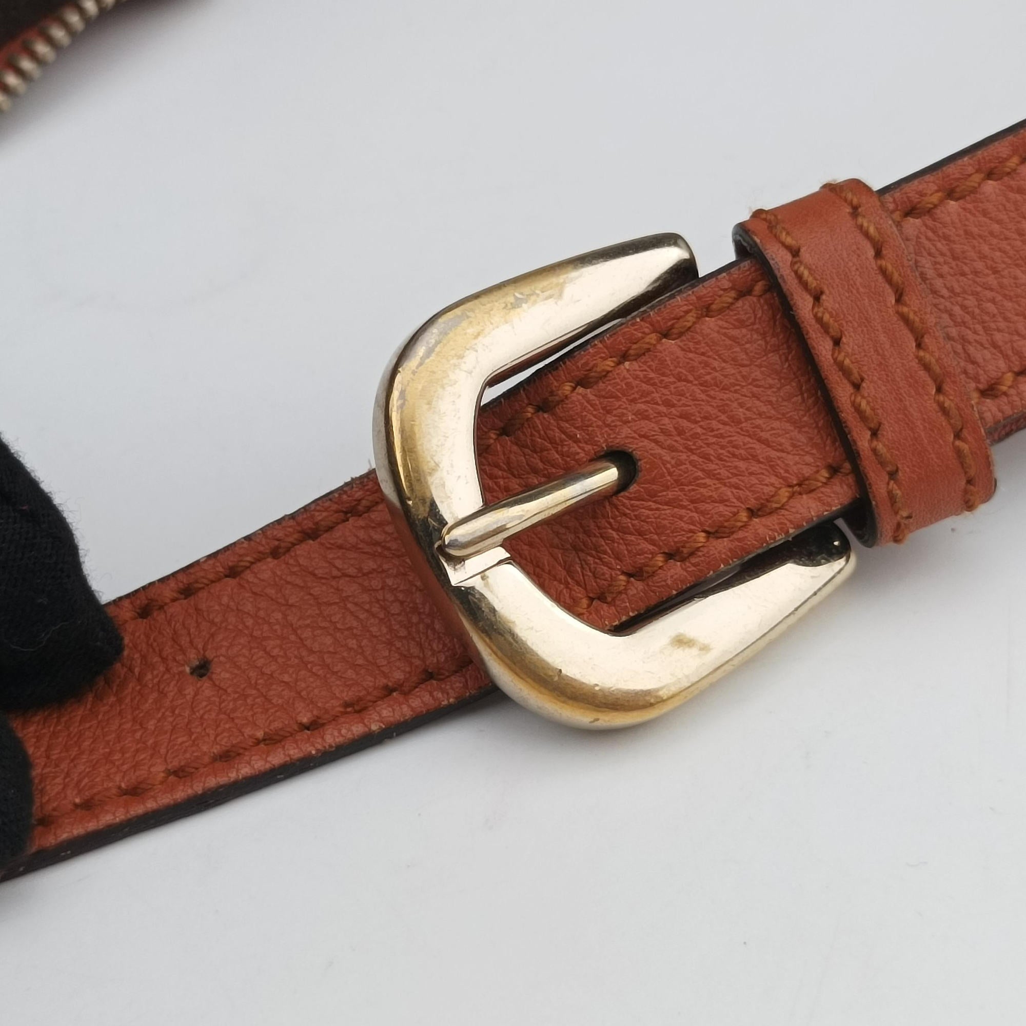 Abbey line Orange×Brown canvas×leather 203257 C5306519アビーライン オレンジ×ブラウン キャンバス×レザー 203257 C5306519