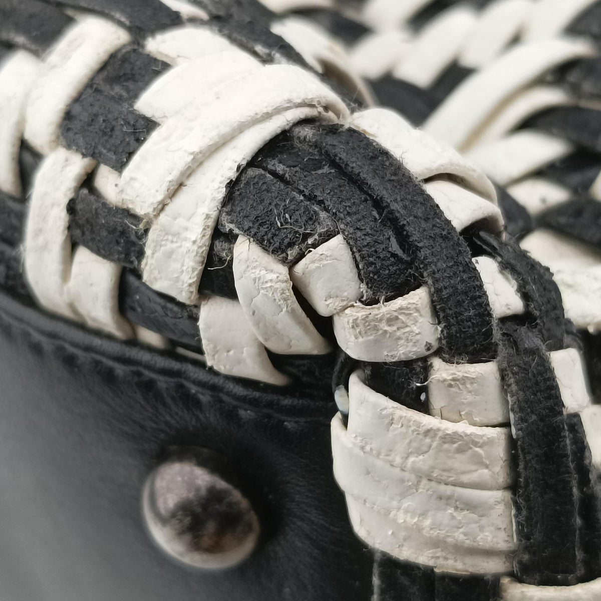 CC Woven Bowling White x Black Leather A93123 21625851CCウーブン ボウリング ホワイト x ブラック レザー A93123 21625851